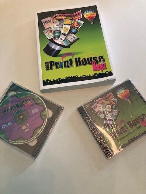 Corel Print House Vintage PC Software Disc Windows And Disc 2 And 4 New
