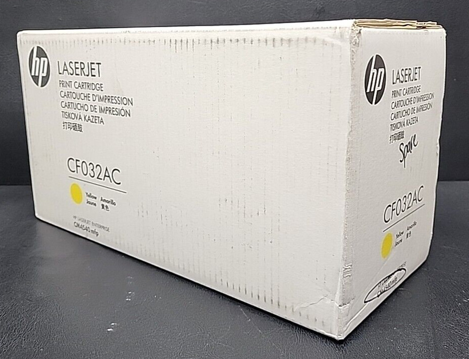 New Genuine LaserJet CF032AC Toner Cartridge Yellow for HP Enterprise CM4540 MFP