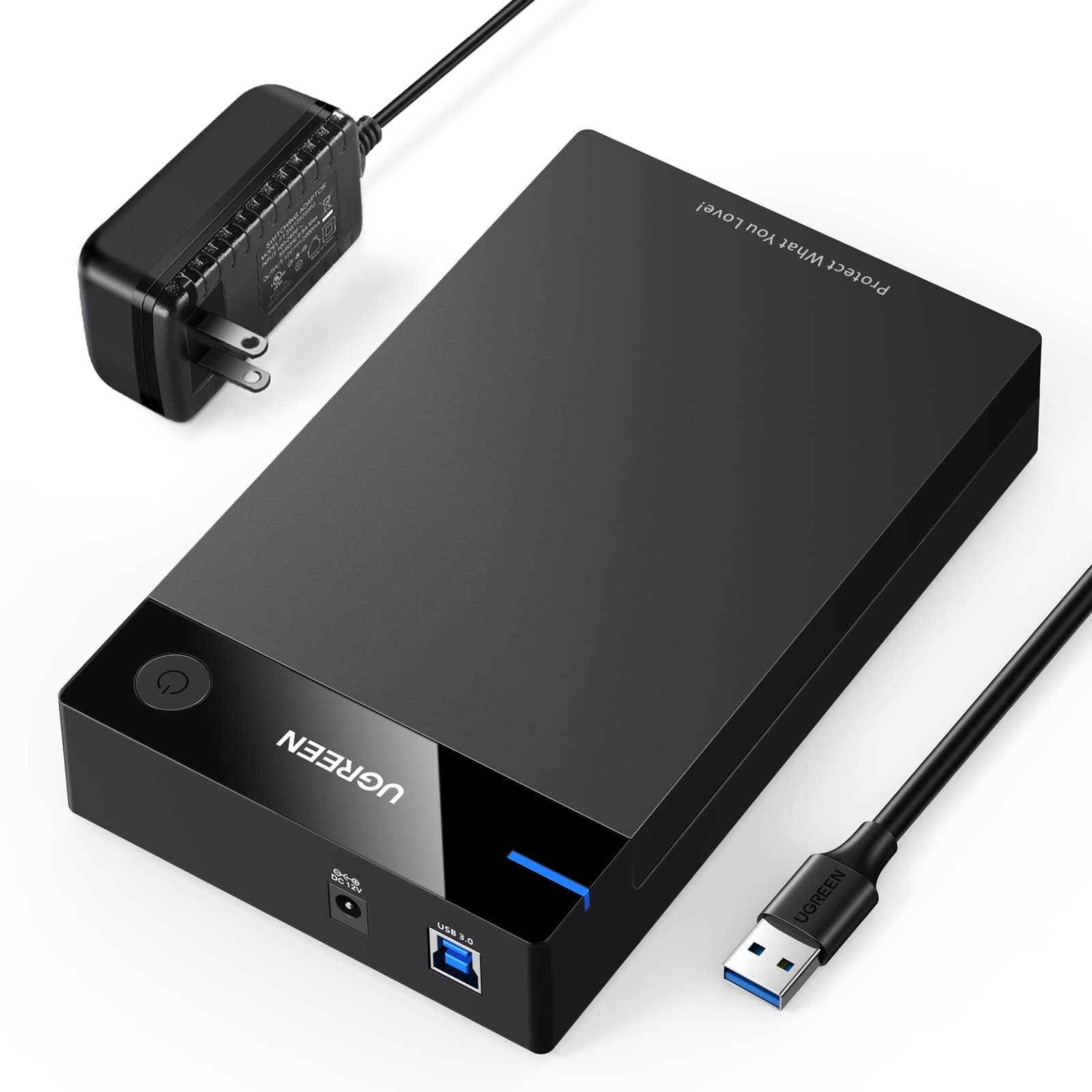 UGREEN External Hard Drive Enclosure for 3.5 2.5 Inch SATA Inch, Black