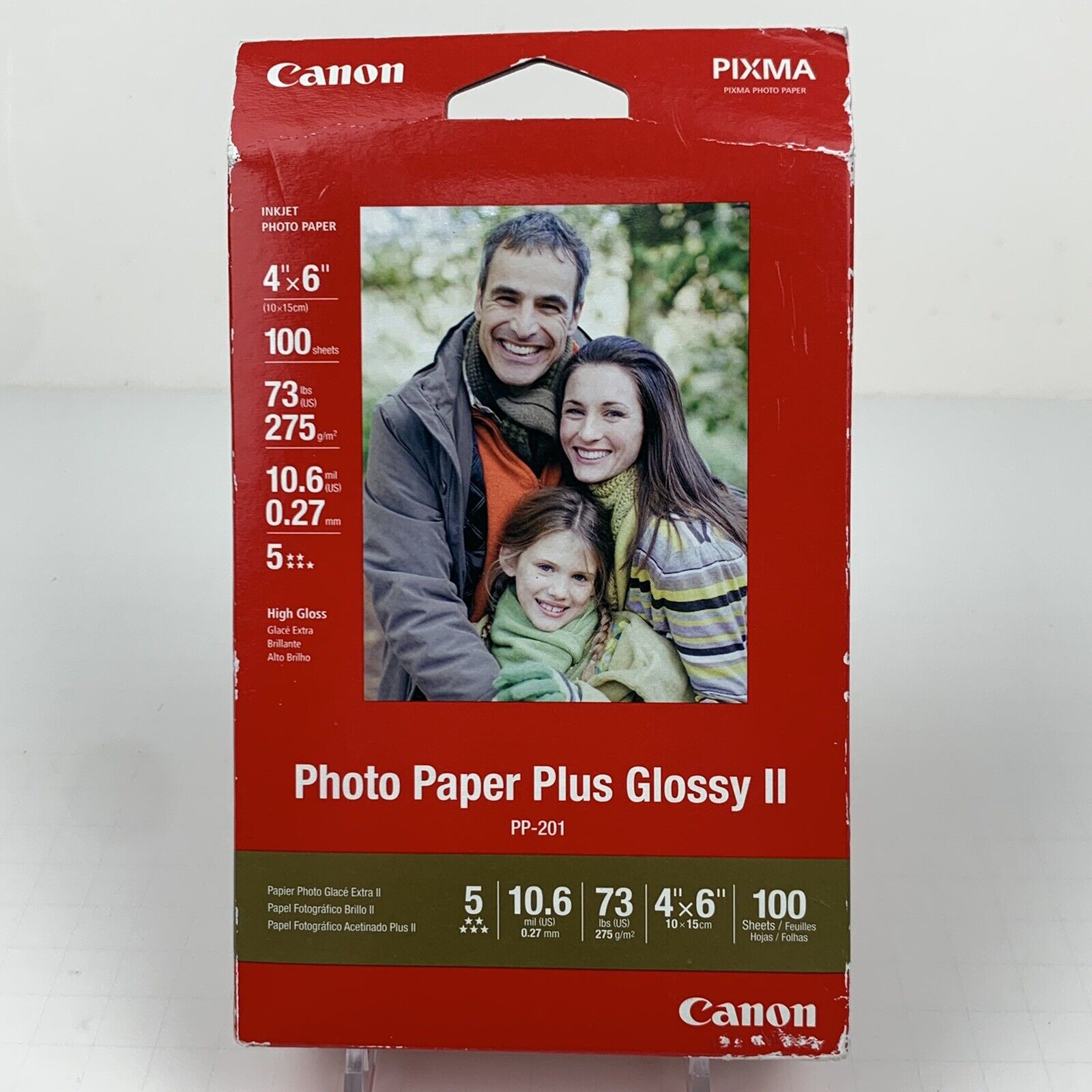 Canon Photo Paper Glossy Plus II PP201 4x6 Inches 100 Sheets 73lbs NEW NOS