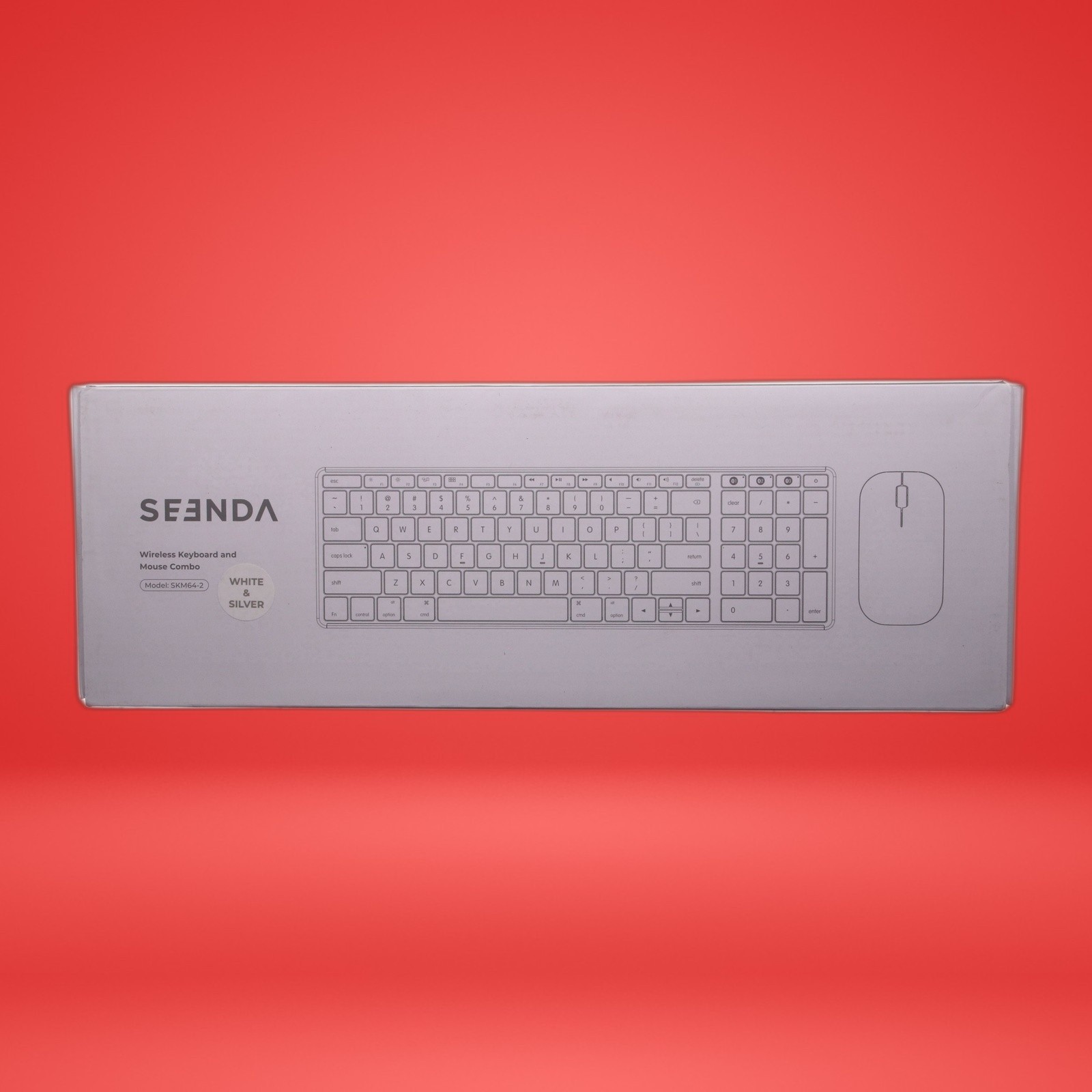 Seenda Wireless Keyboard and Mouse For Mac SKM64-2 Rechargeable White