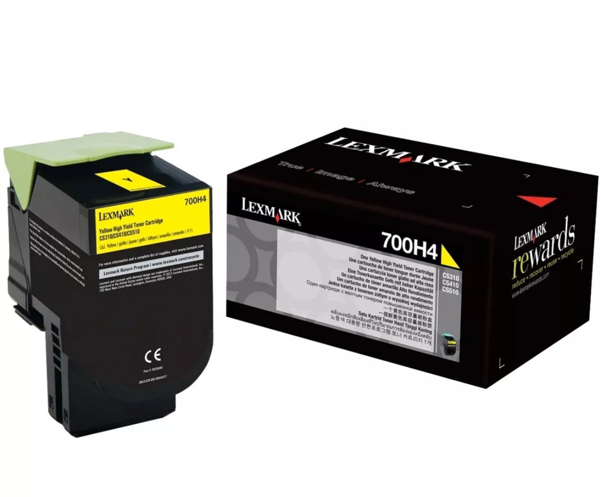 Original Lexmark 700H4 Toner, Yellow High Yield Genuine - Still Sealed