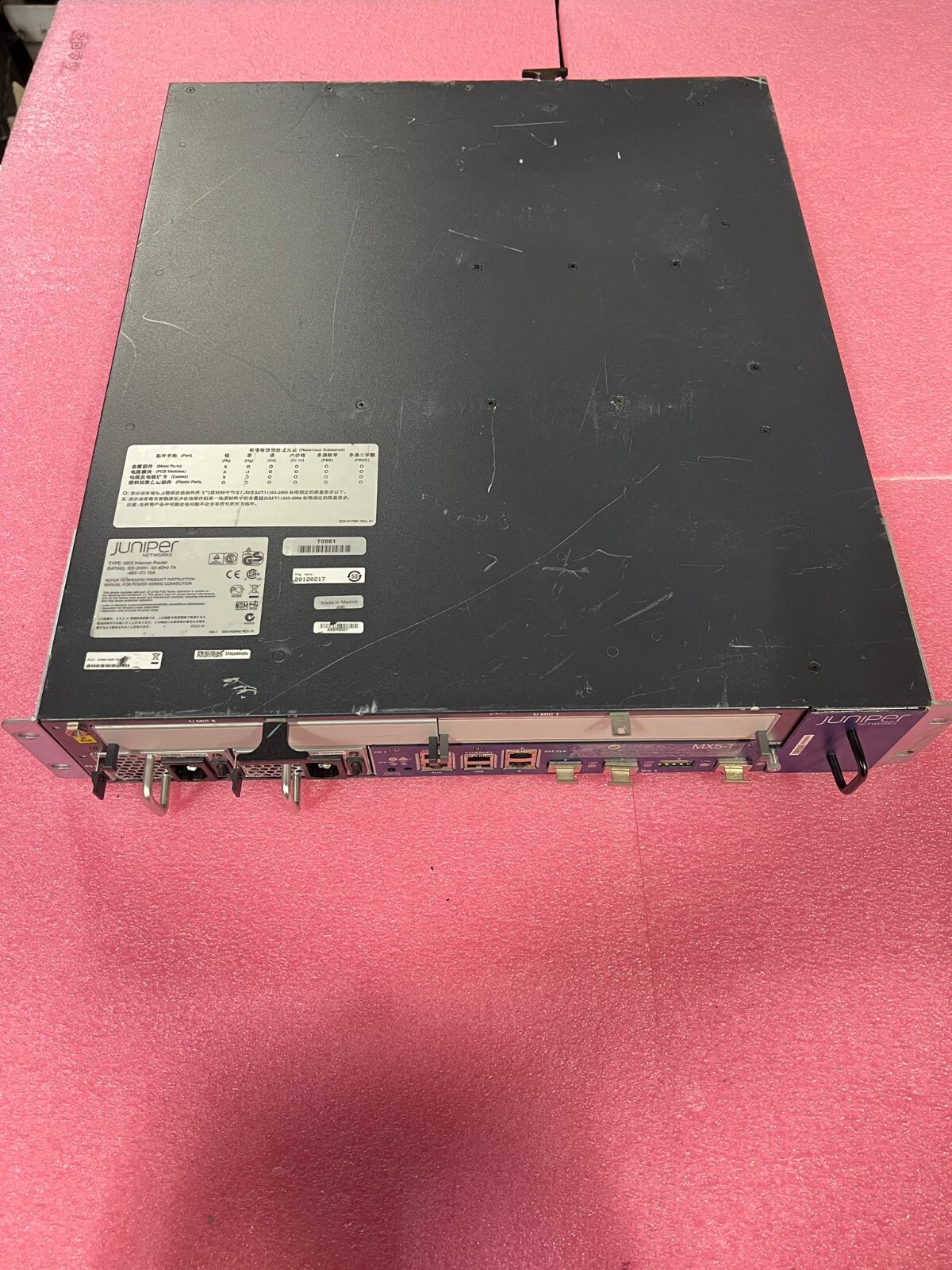 Juniper MX5-T-AC Universal Edge Router Chassis w/ 2x 501w PSUs