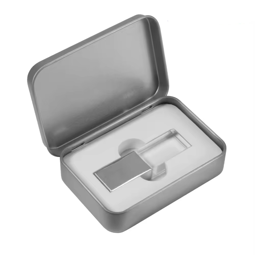 Custom Logo crystal Metal with box Flash Drives 32GB 64GB Pen Drive Memory Stick