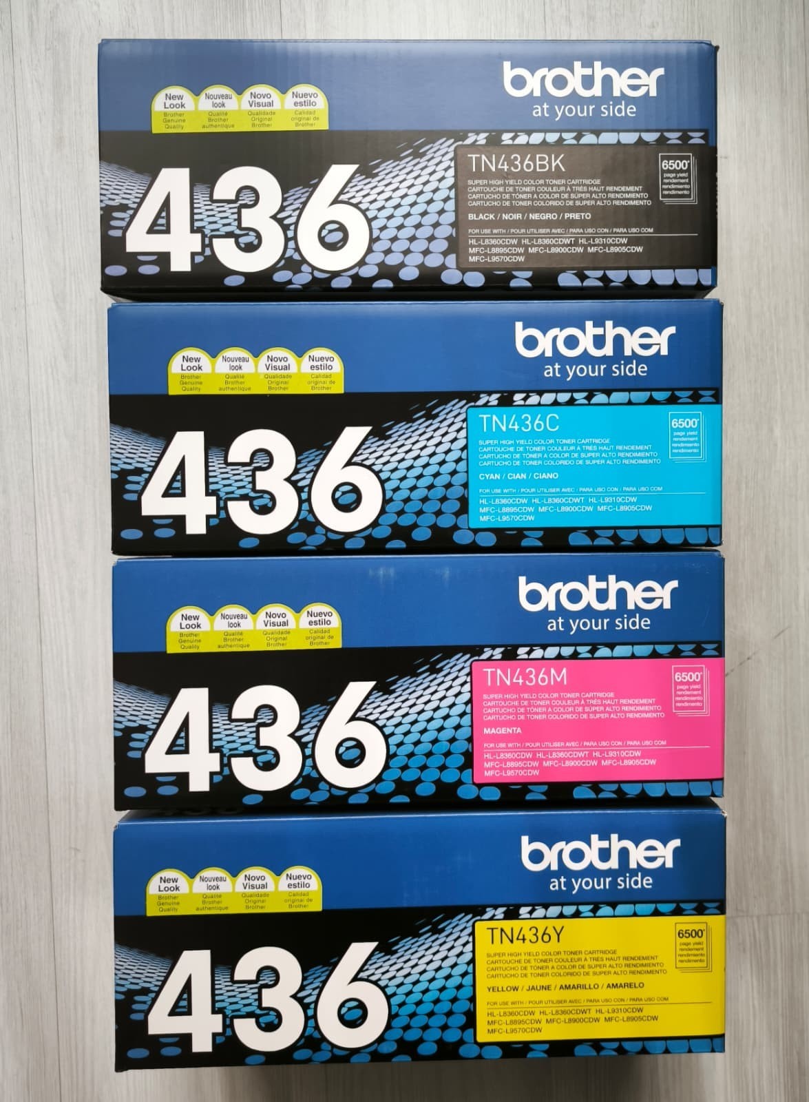 Brother TN436 4-piece Set High Yield Toner Cartridge (Black,Cyan,Magenta,Yellow)