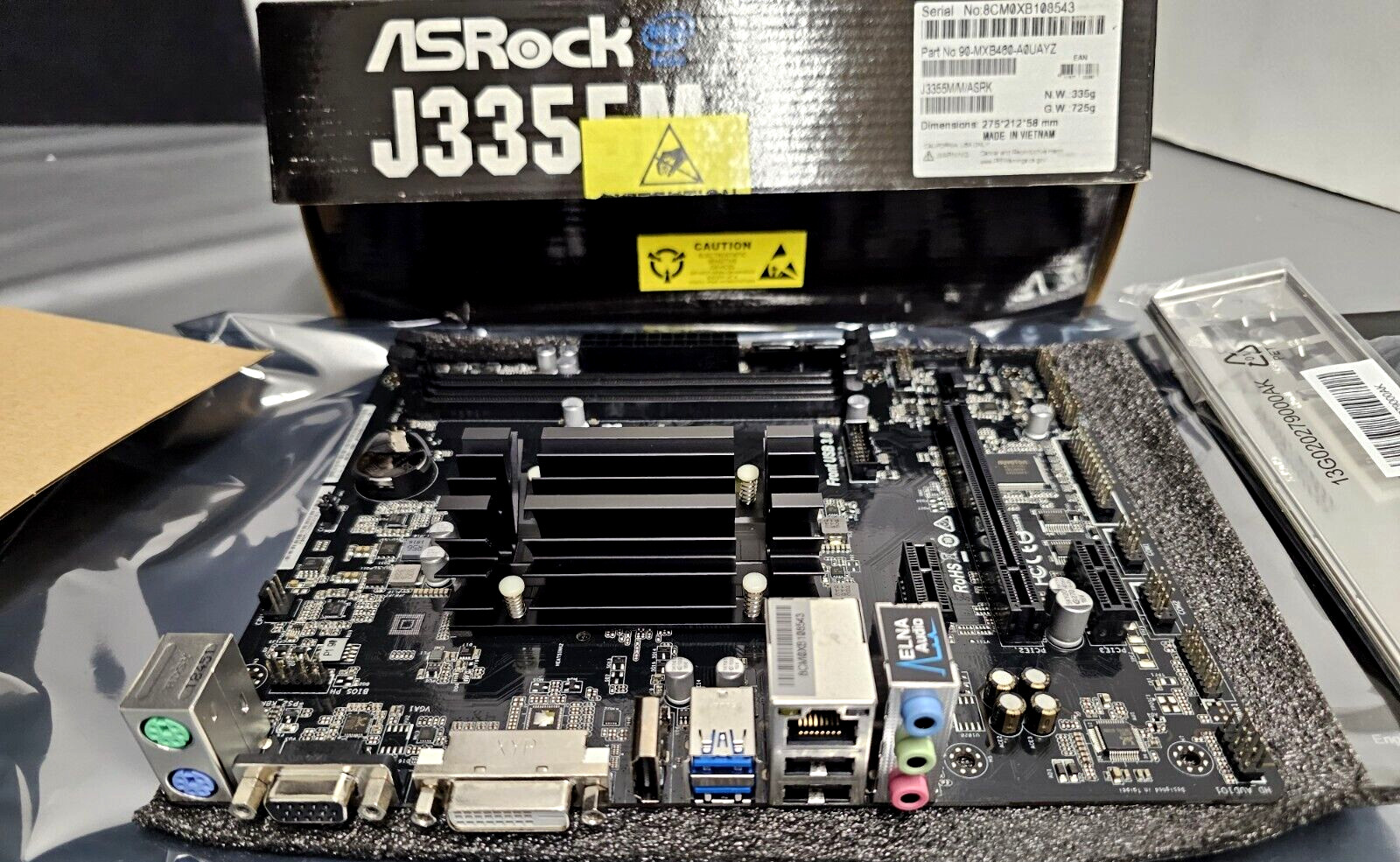 ASROCK J3355M Motherboard + CPU System Board DDR3 HDMI DVI VGA, Micro ATX