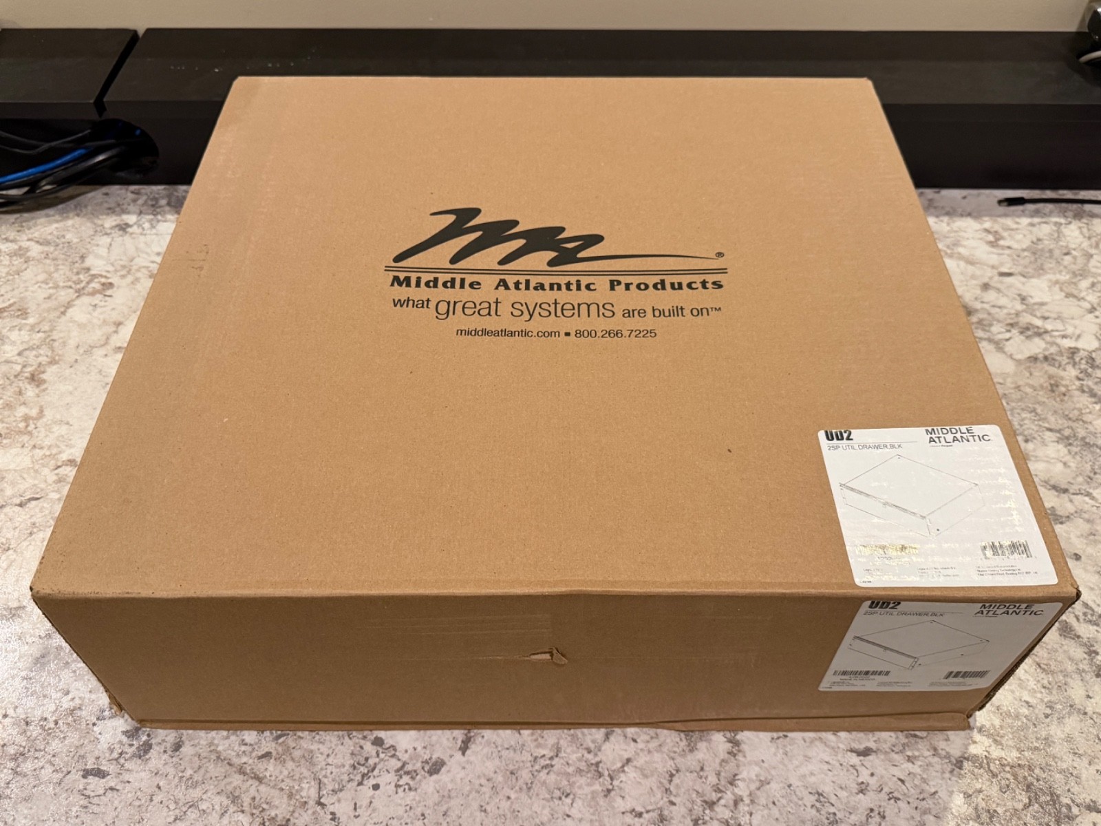 NEW in Box Middle Atlantic UD2 2-Space Utility Rack Drawer Black