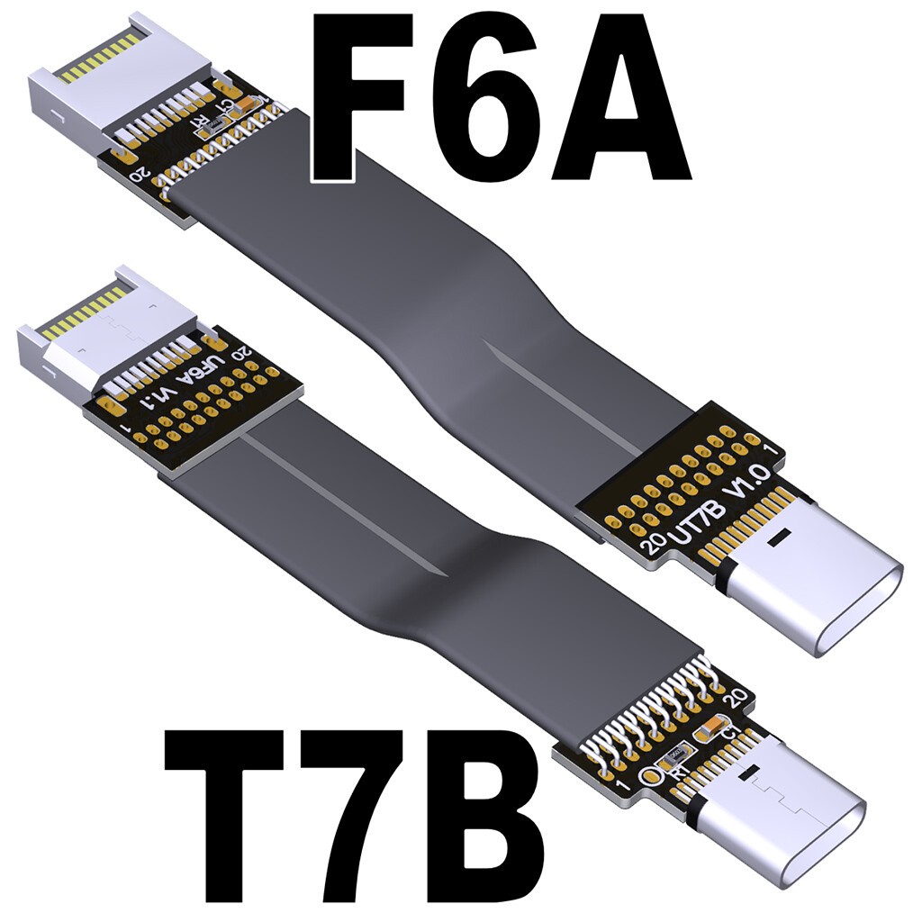1pc USB3.2 Type C Female To Type E Male Extension Internal USB 3.2 Flat Cable