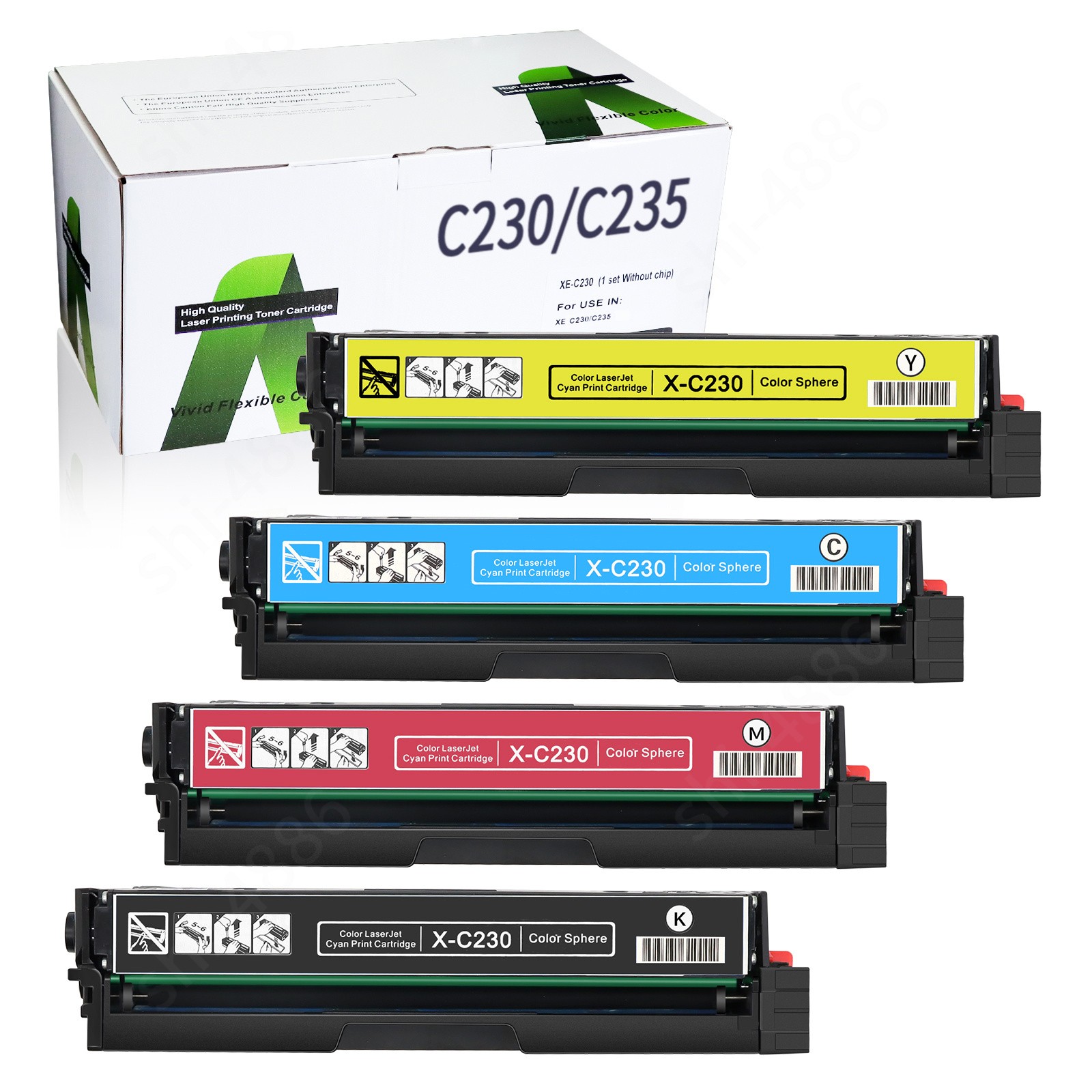 C230/C235 Toner Cartridge 4 Pack For Xerox Printer 006R04383 006R04384 006R04385