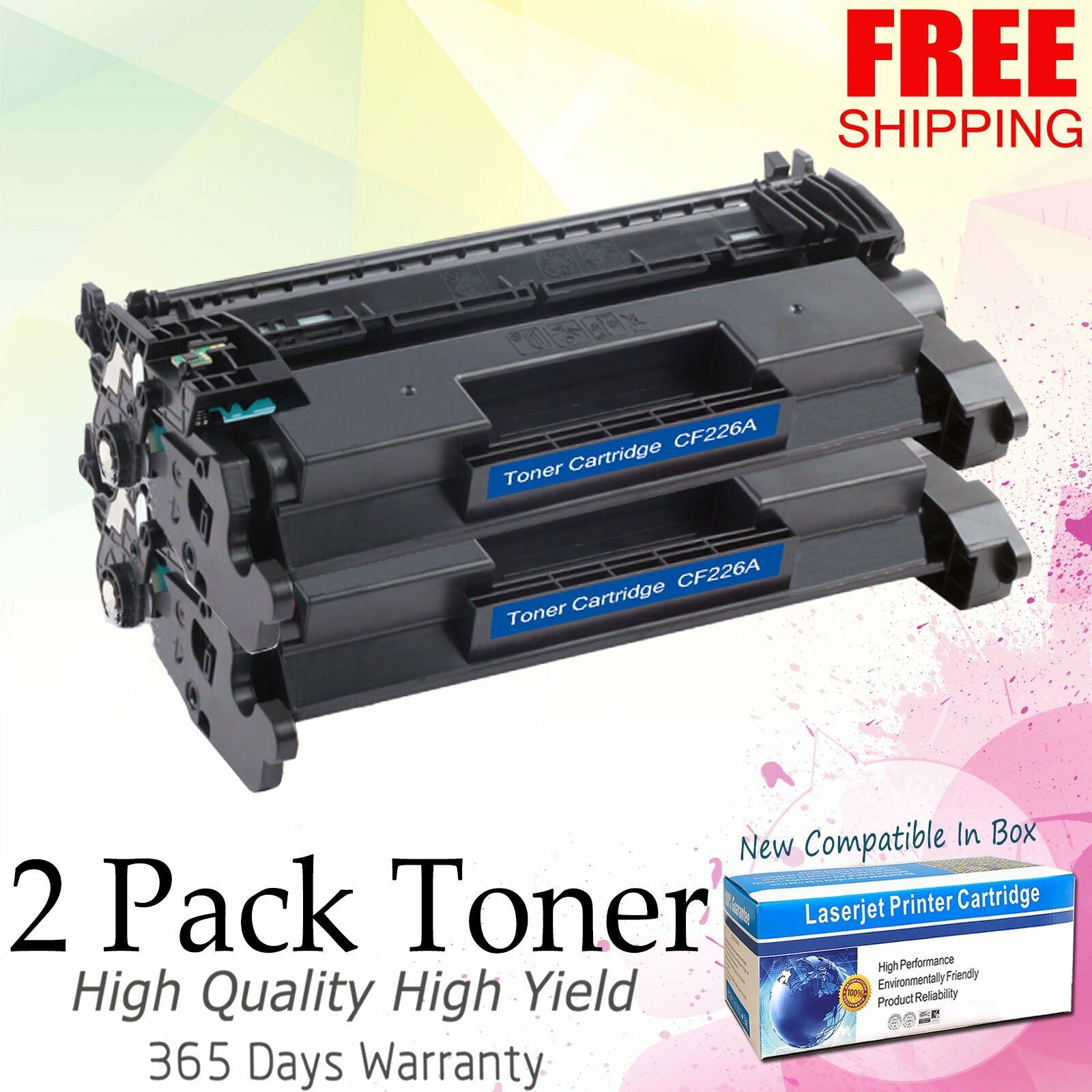 2x for HP 26A CF226A Toner Ink Laserjet Pro M402n M402dn MFP M426fdw m426fdn