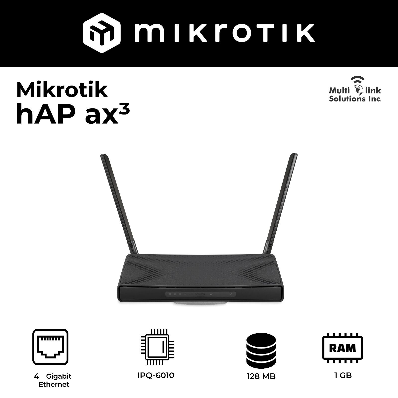 Used MikroTik hAP ax3 US version C53UiG+5HPaxD2HPaxD-US