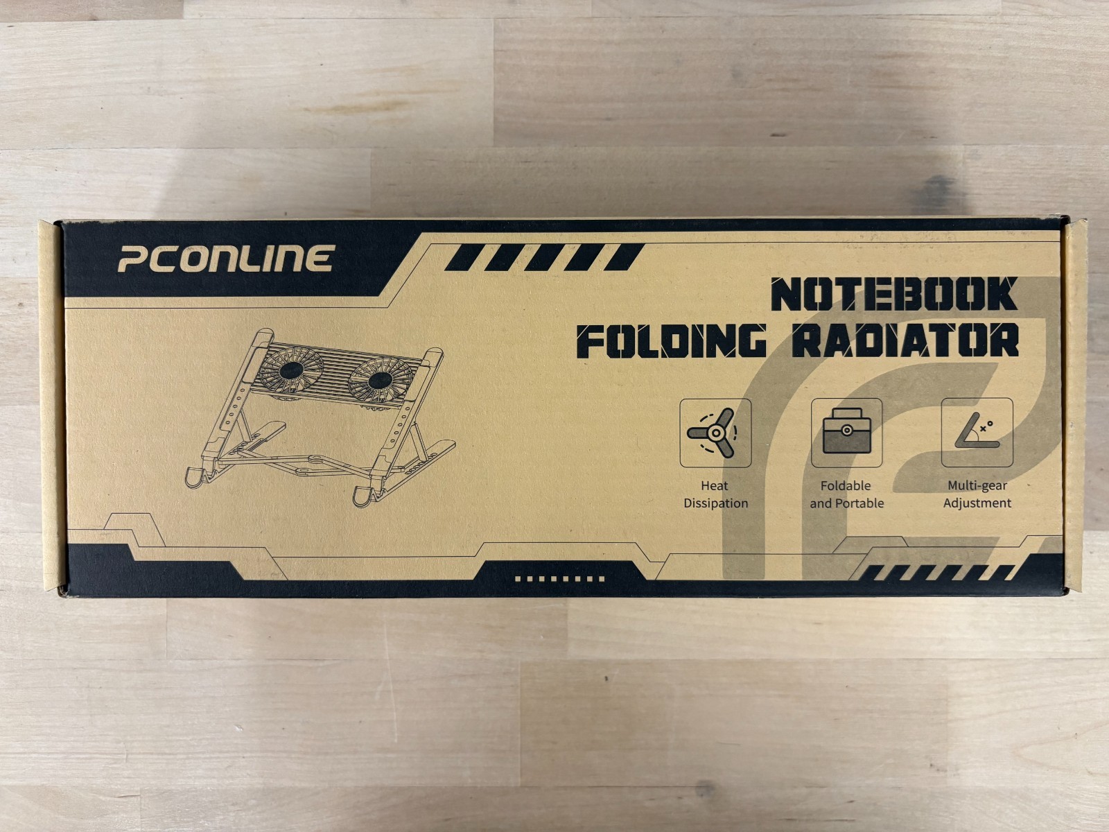 PCONLINE Notebook Folding Radiator Cooling Fans - Black NEW