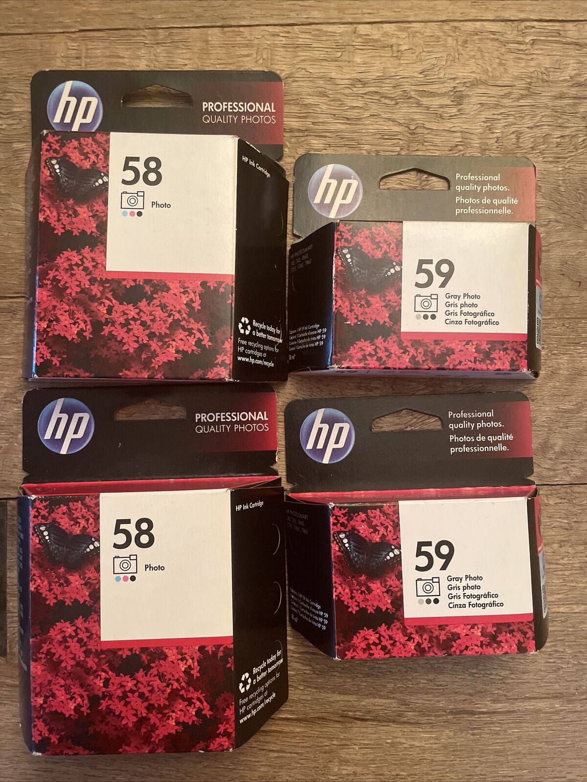Lot Of 4 58 And 59 Ink Cartridges