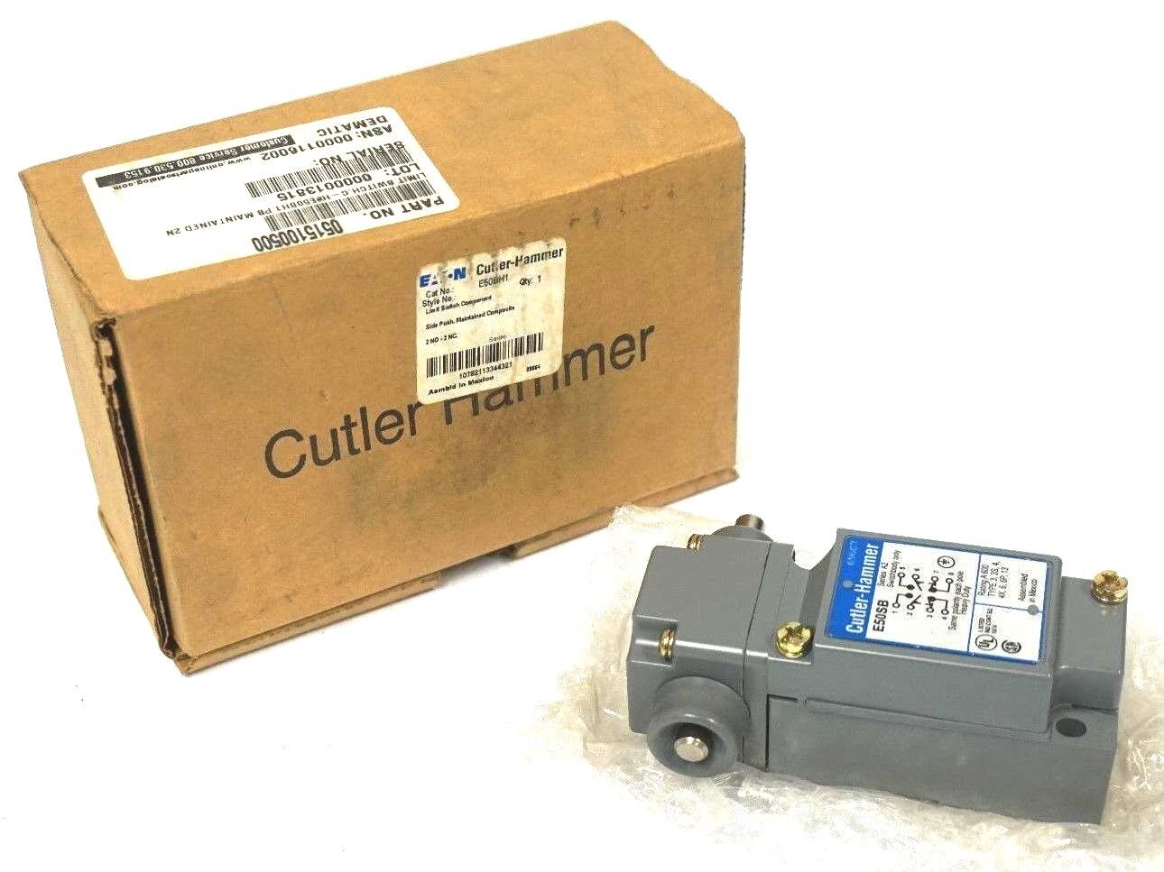NEW EATON / CUTLER HAMMER E50BH1 LIMIT SWITCH WITH 2N / 2NC SIDE PUSHBUTTON