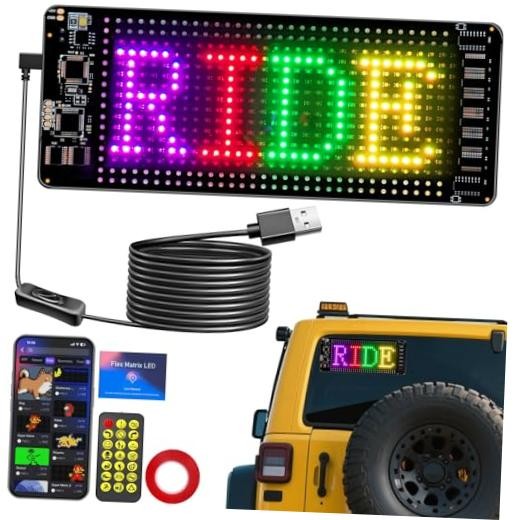 Scrolling Bright Advertising LED Signs, Flexible USB 5V LED Car 6.7"*2.8" Black