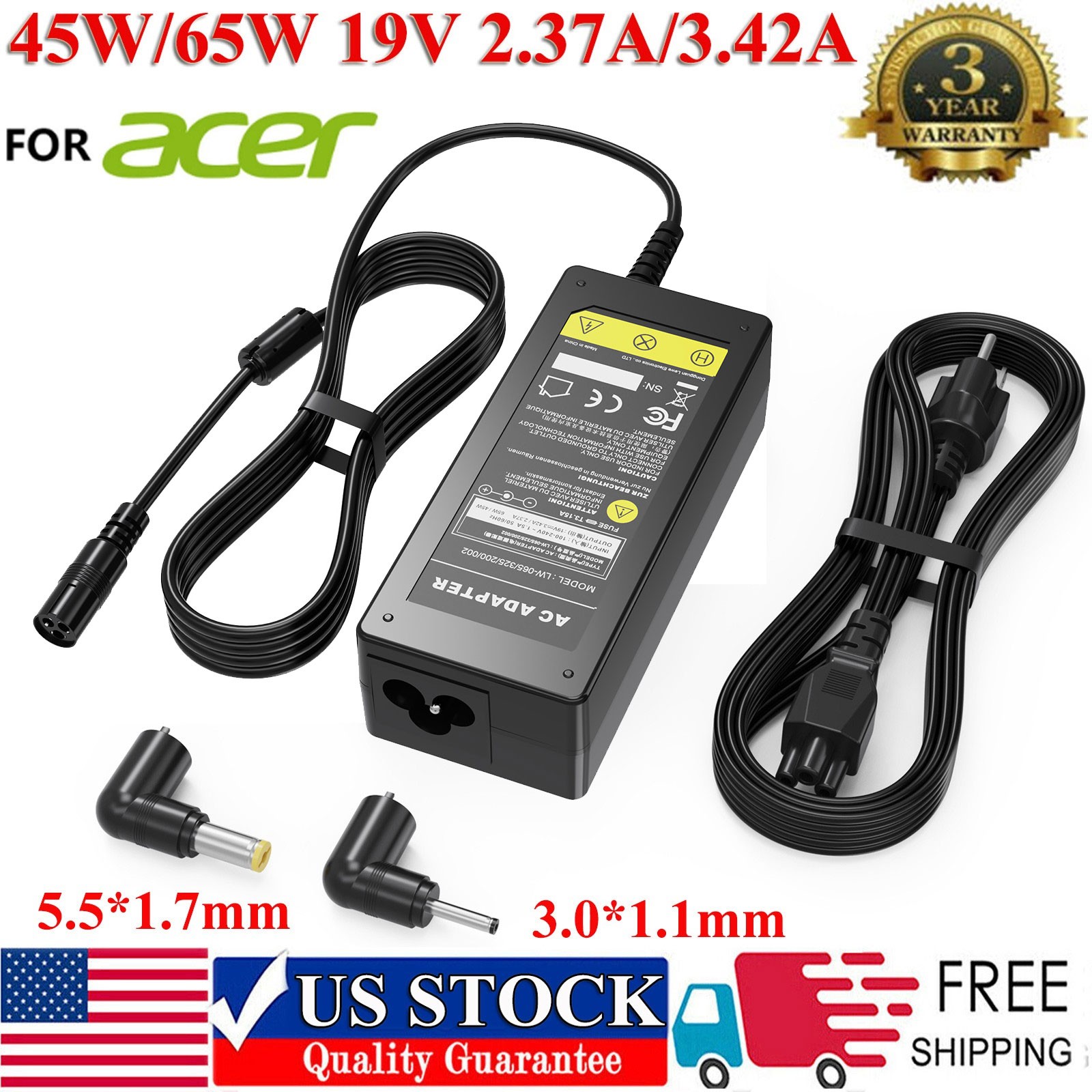 Adapter Charger For Acer Chrome OS Chromebook R11 Model N15Q8 CB5-132T/C738T FS