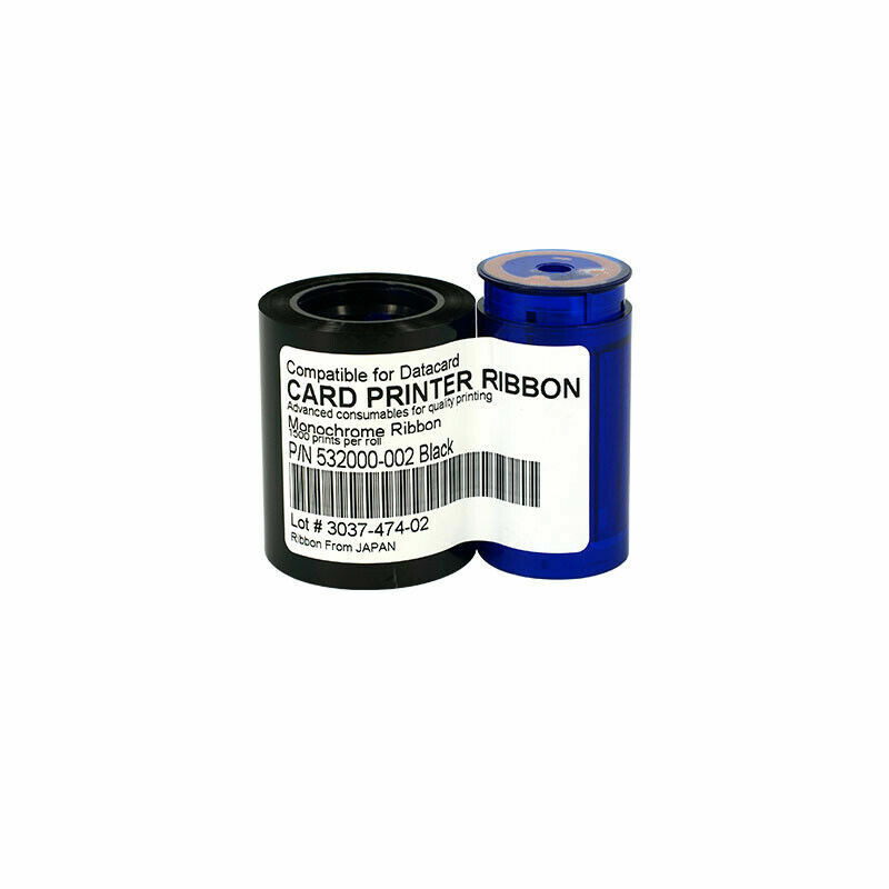 New Ribbon for Datacard 532000-002 Black (K) 1500 Prints (Replaces 552954-501)
