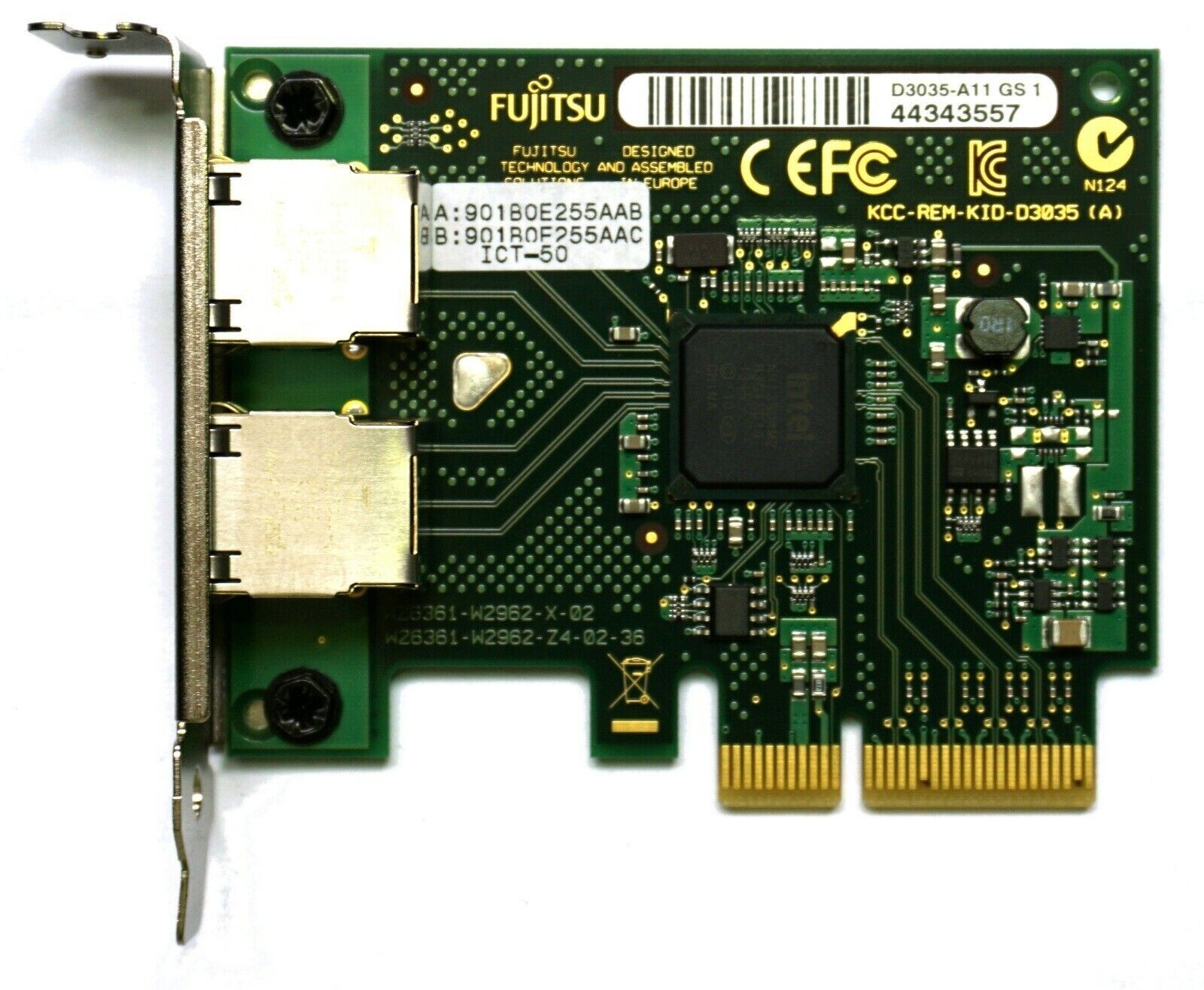 Fujitsu I350-T2 Dual Port 1GbE Ethernet RJ45 Network Adapter PCI-E x4 D3035-A11