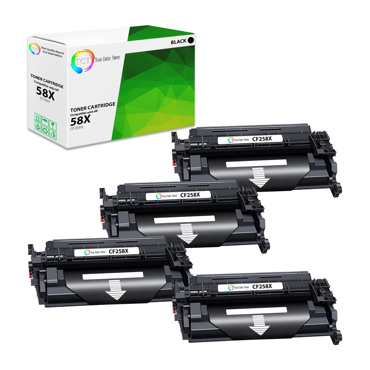 4Pk TCT Premium For HP 58X CF258X Black LaserJet Pro M404 M428 Compatible Toner