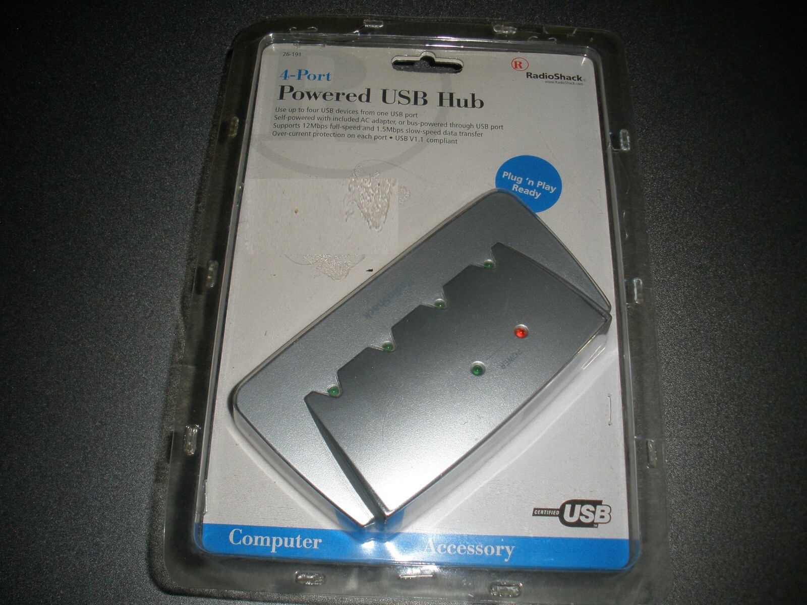Radio Shack 4-port Powered USB Hub New Sealed In Box