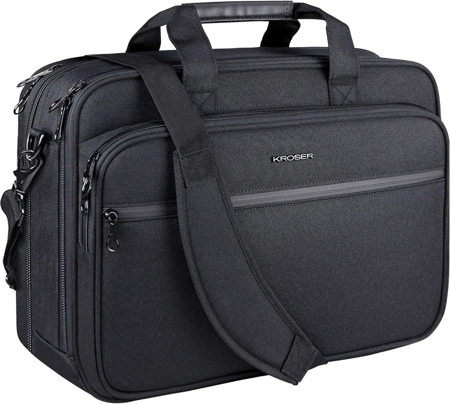 KROSER Laptop Bag Premium Laptop Briefcase Fits Up to 17.3 Inch Laptop Expandabl
