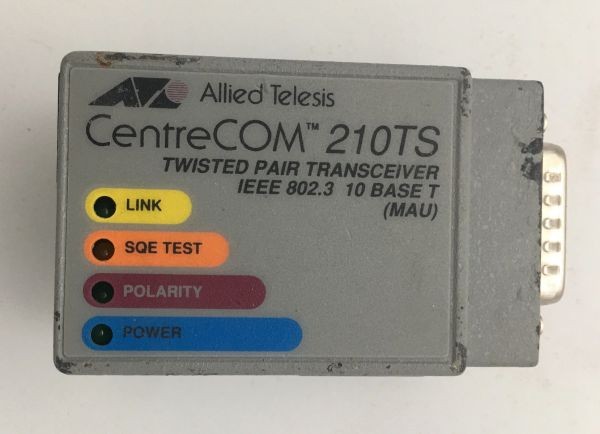 Centrecom (tm) AT-210ts twisted pair transceiver ieee 802.3 10 base t (mau)
