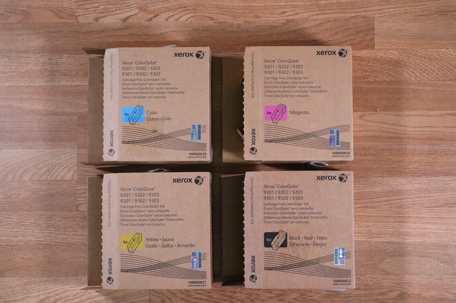 Open Box Xerox CMYK Cartridge Free Ink ColorQube 9201/9202/9203/9301/9302/9303  