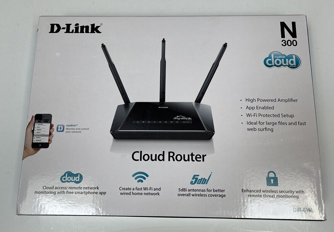 D-Link DIR-619L-ES  N 300 High Power Cloud Wireless Router 3 Antenna