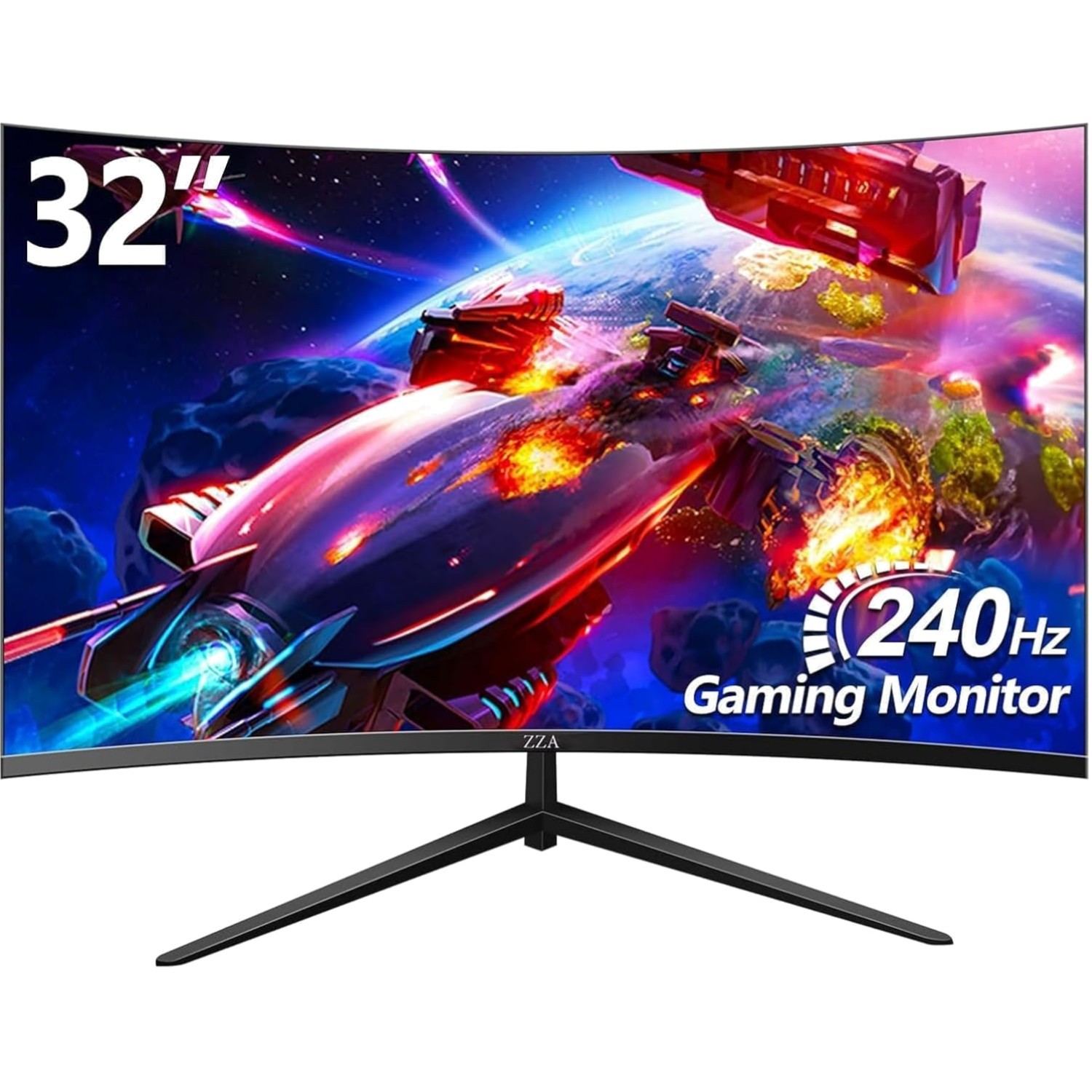 ZZA 32 Curved Gaming Monitor FHD 1080P 240Hz 1Ms VA 1500R