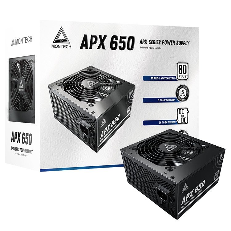 MONTECH APX 650W PS-APX650 80 PLUS Active PFC ATX Power Supply Black