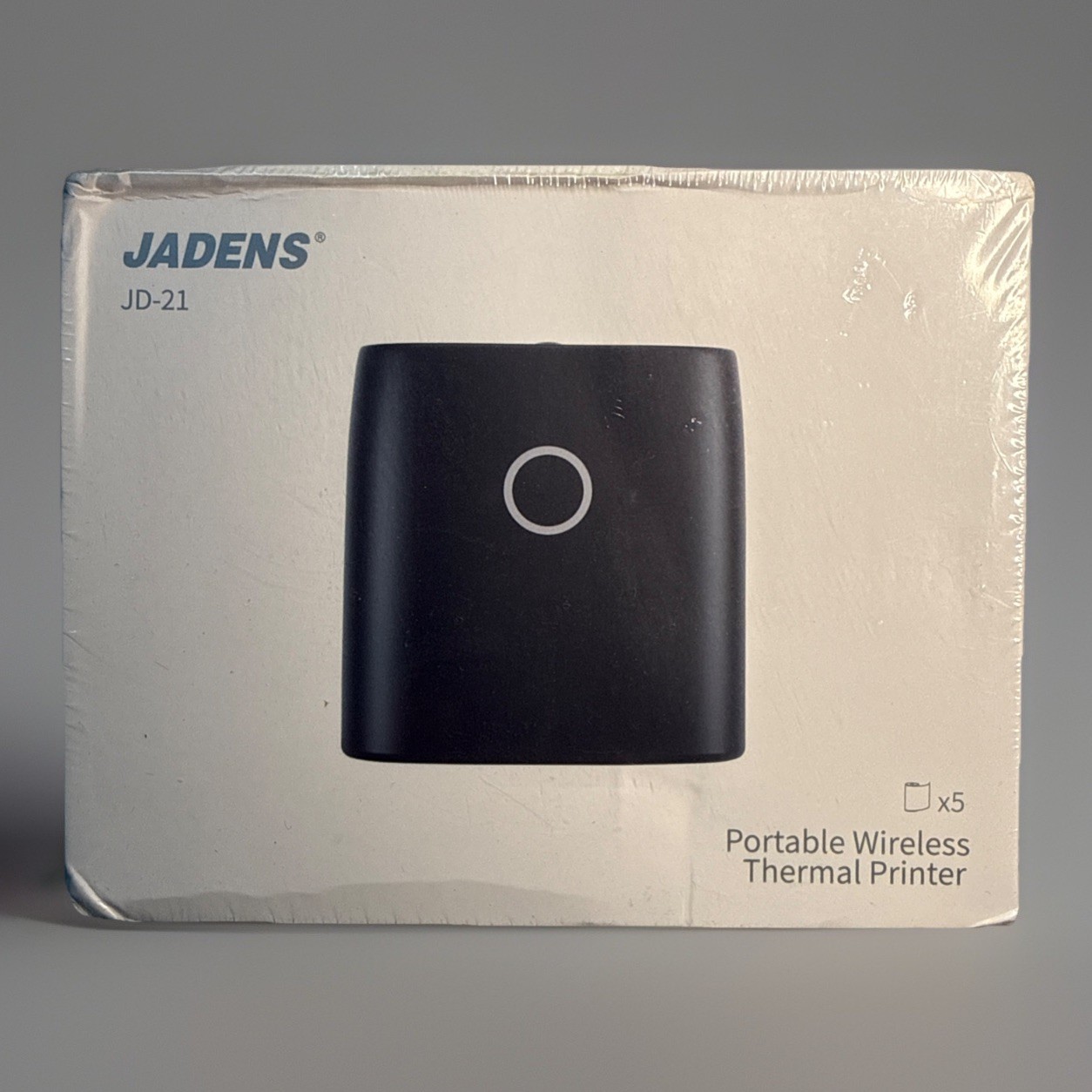 Jadens Portable Wireless Thermal Label Printer JD-21 Black Sealed New