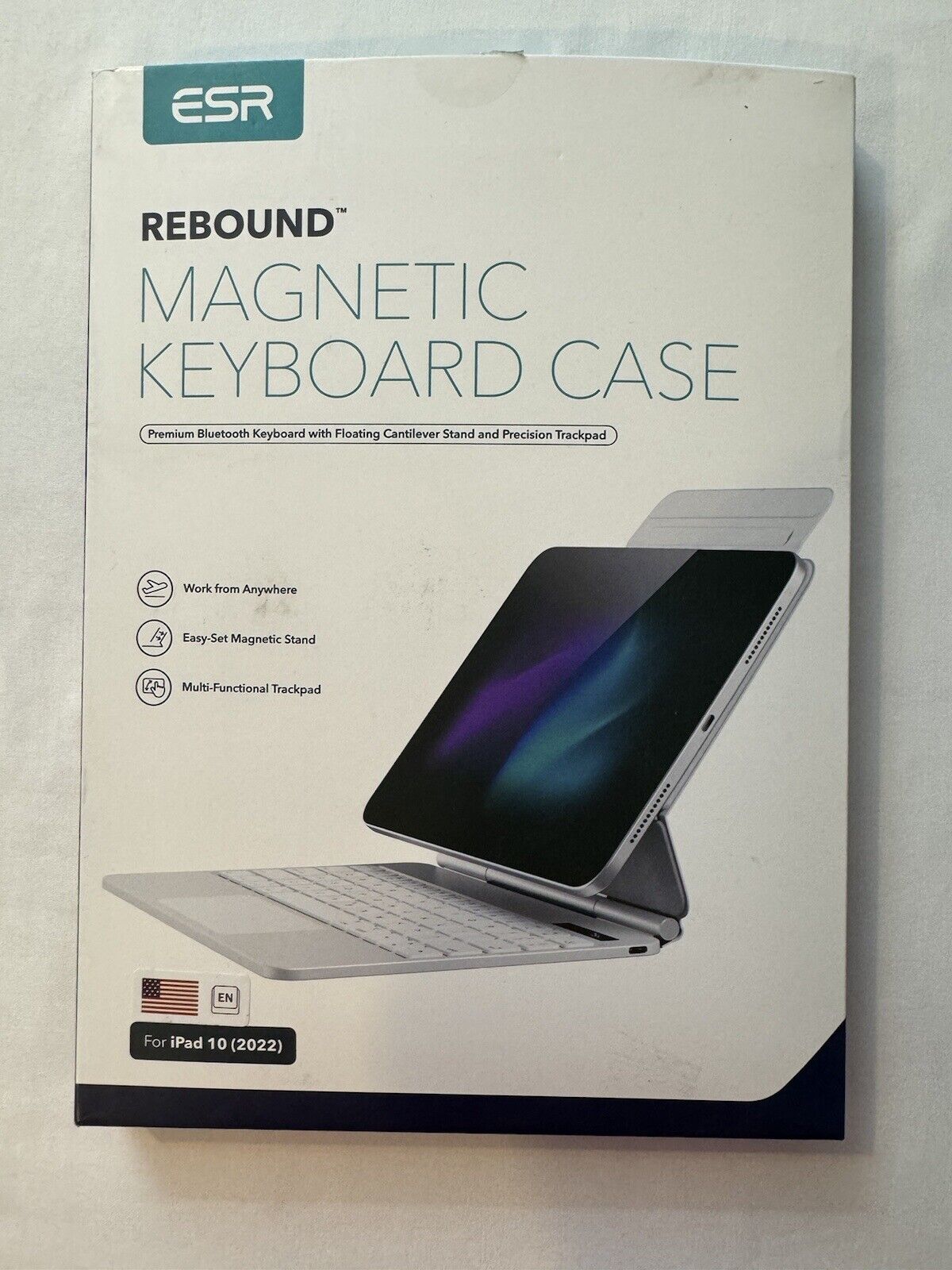 ESR Rebound Magnetic Keyboard Case iPad 10 White Brand New In Box