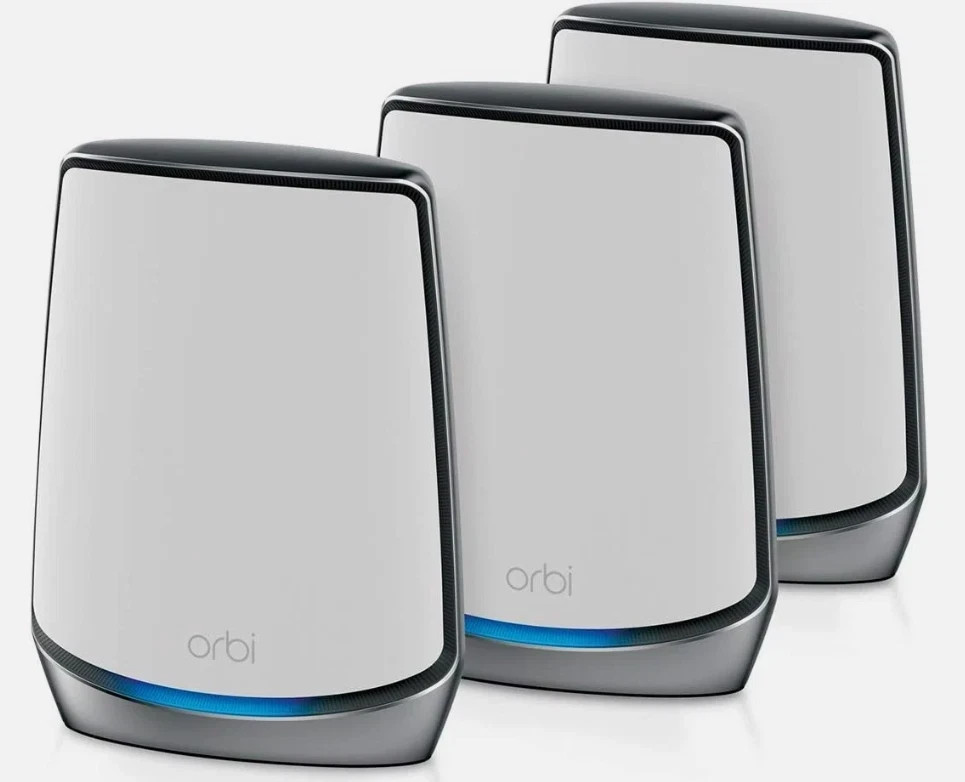 Netgear Orbi AX6000 Mesh WiFi6 System RBR840 + RBS840 3‑Pack TRI-Band - 8000sqft
