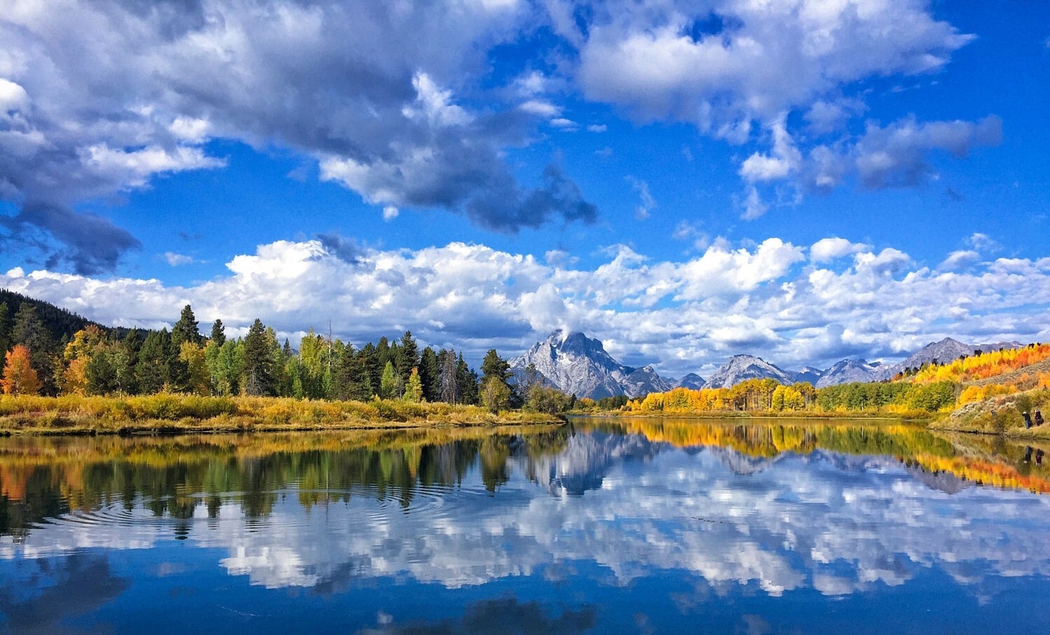 Landscape photography nature river mountains forest fall Custom Gaming Mat Desk