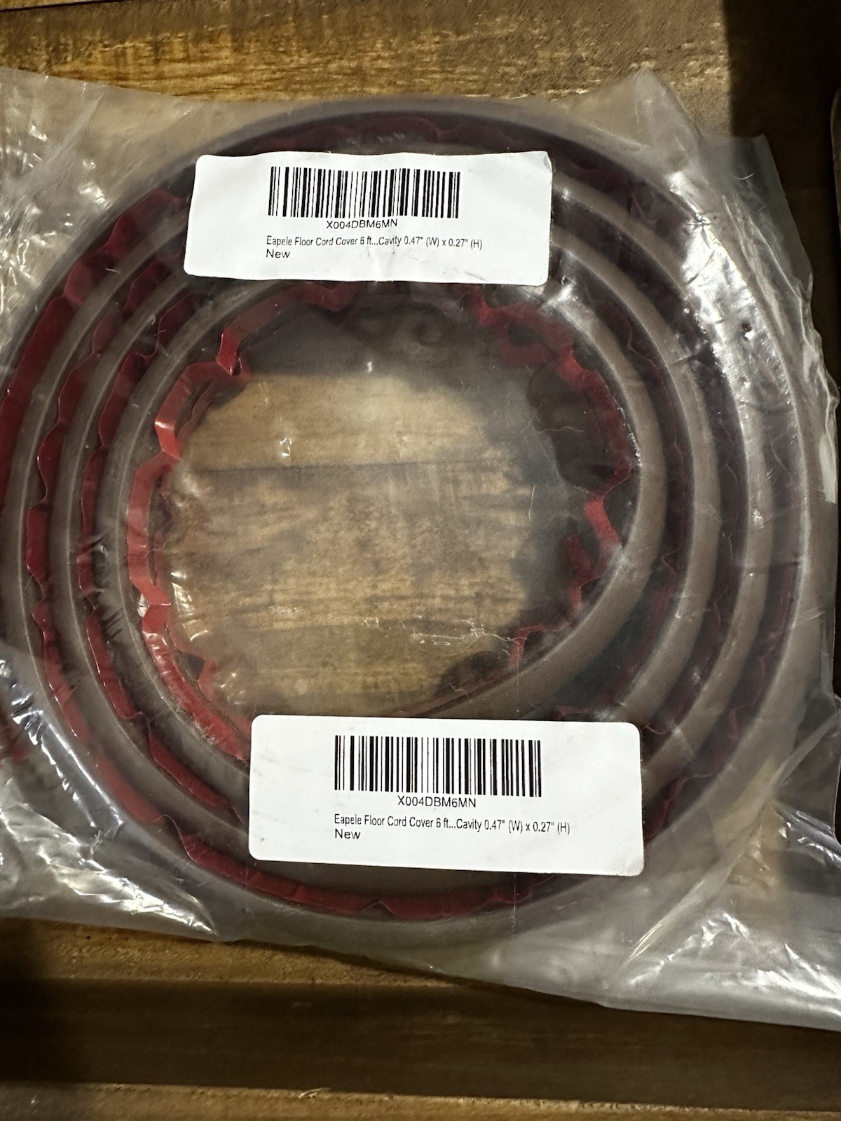 EAPELE FLOOR CORD COVER 6 Ft Cavity (width) 0.47” X .27 Height Brown
