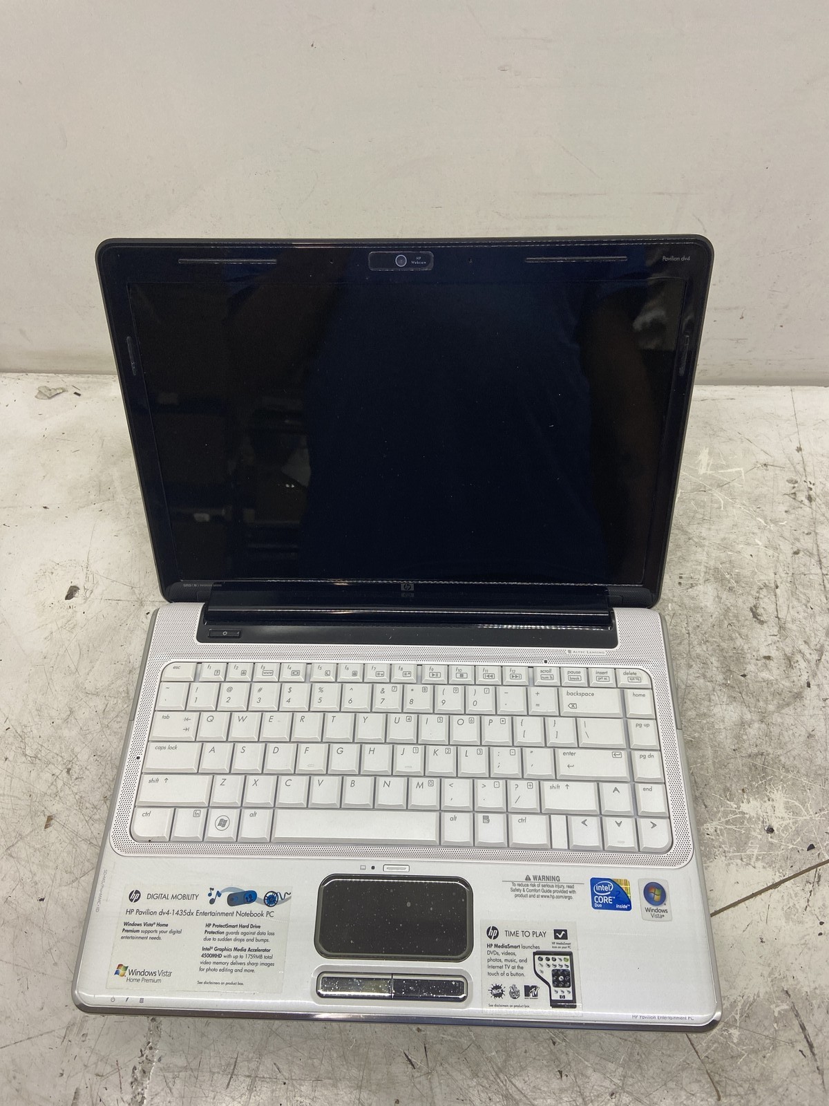 HP Pavilion dv4-1435dx Intel Core 2 Duo T6500 2.1 GHz 4 GB NO HDD