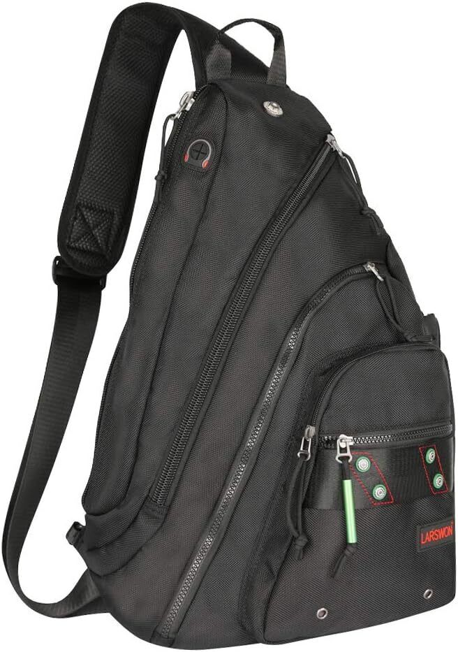Sling Backpack, Bag Laptop, Crossbody Men, Shoulder Laptop - Black 