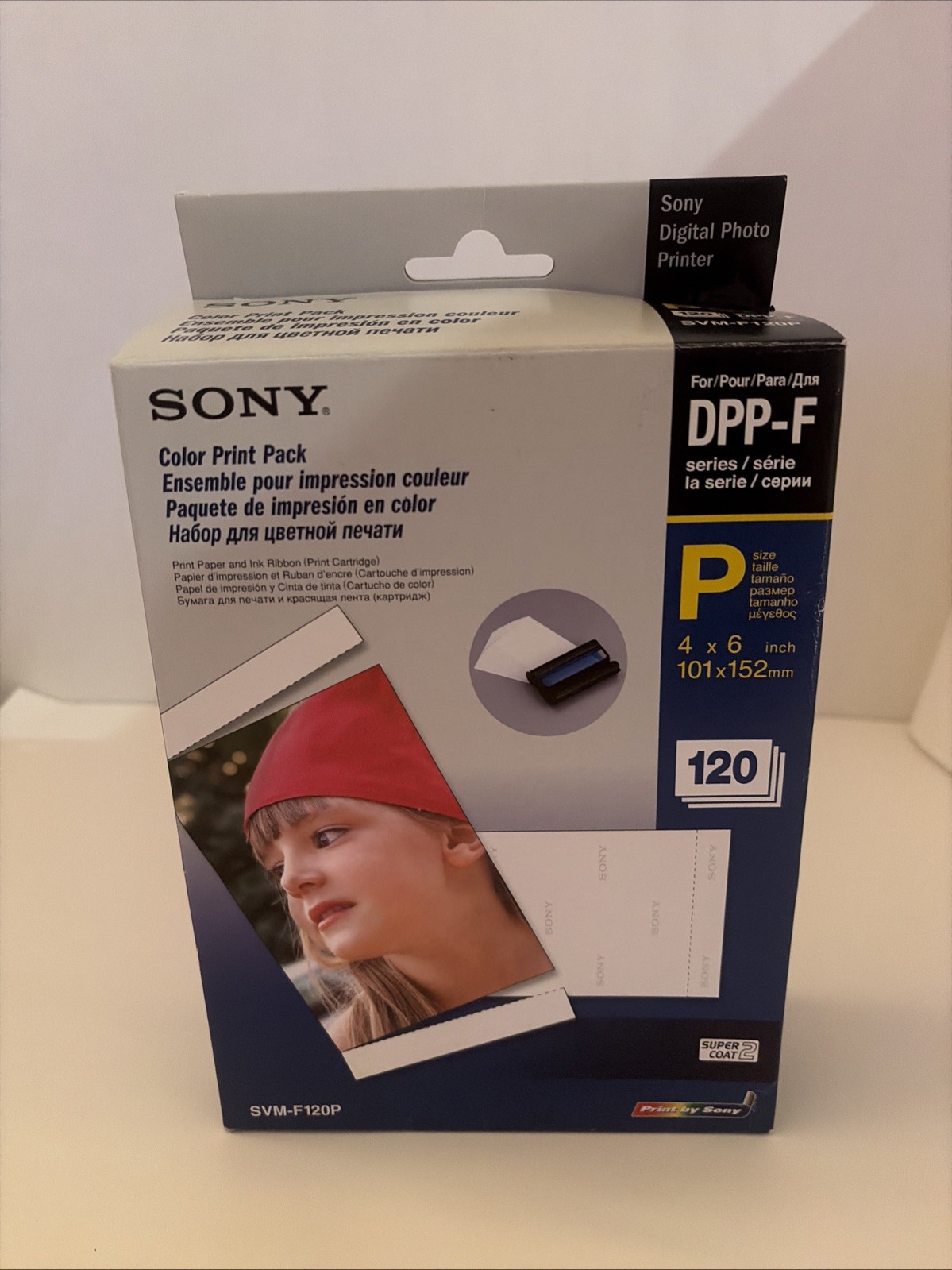 Sony SVM-F120P Color Print Pack DPP-F 4X6 120 Photo Sheets 2 Ink Cartridges -nos