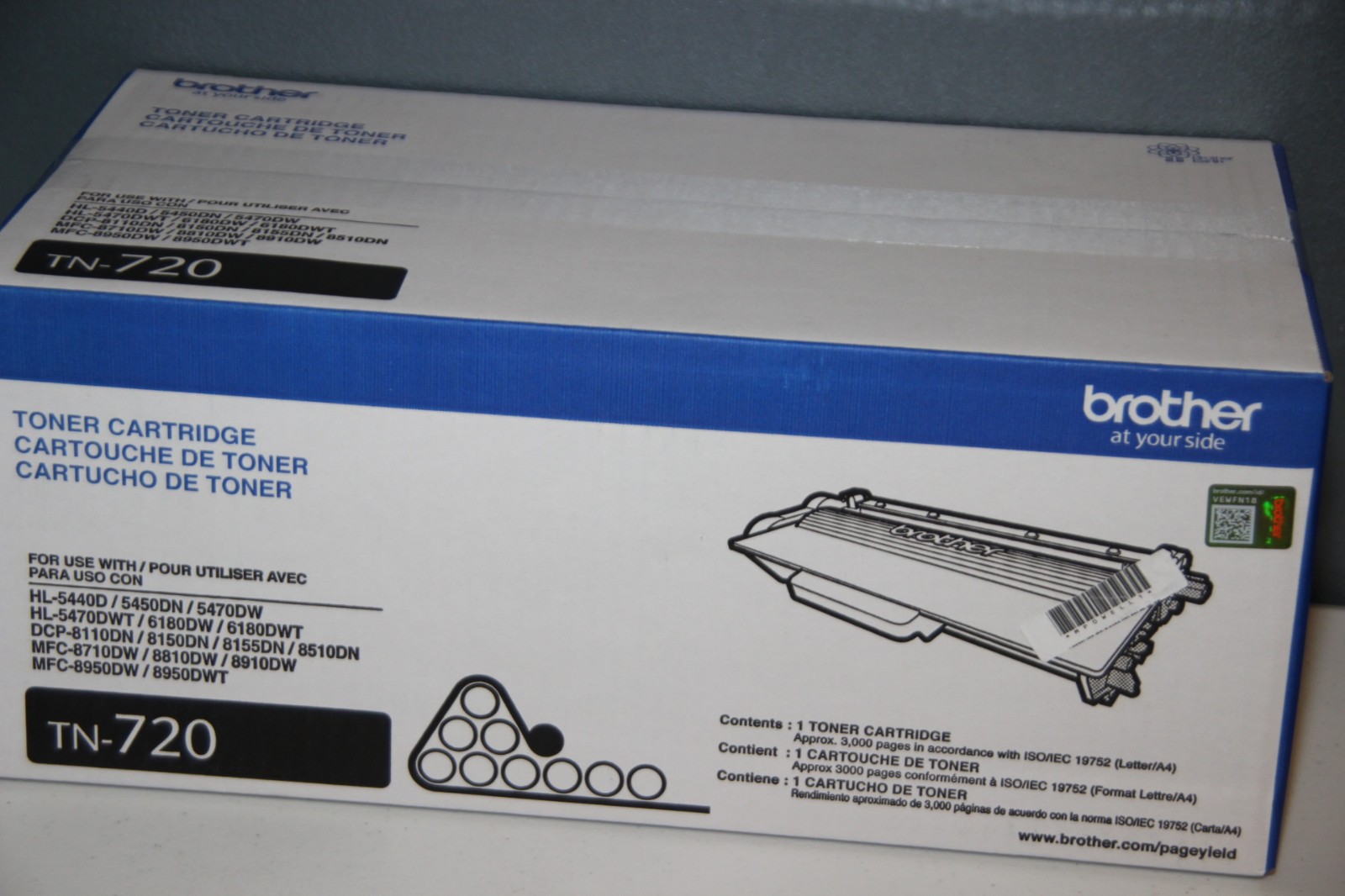 NEW Brother TN-720 3000 Page Output Toner Cartridge OEM - Black