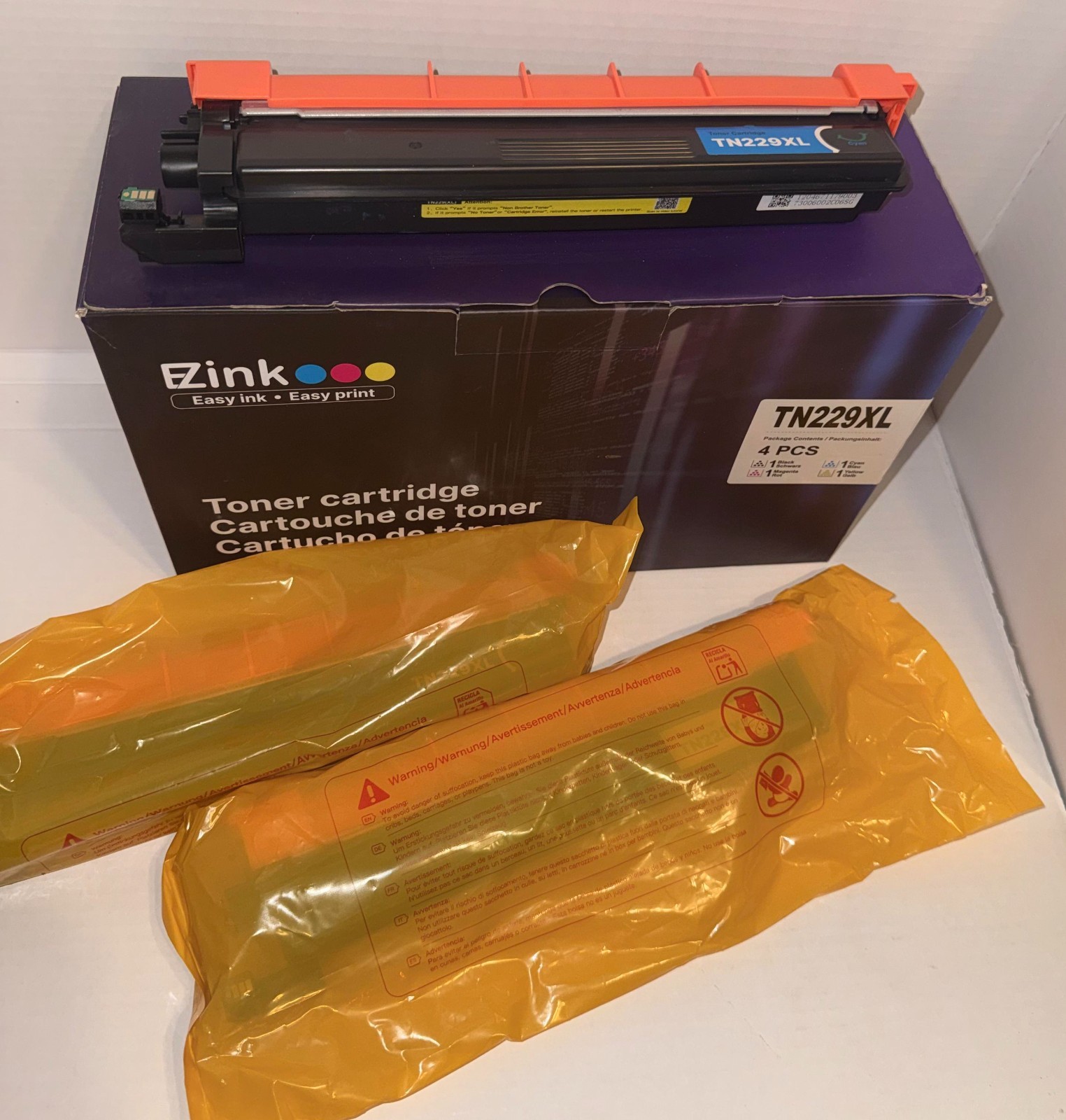 EZINK 3 Pack (Black, Cyan, Yellow) Ink Compatible With Brother Printer TN229XL