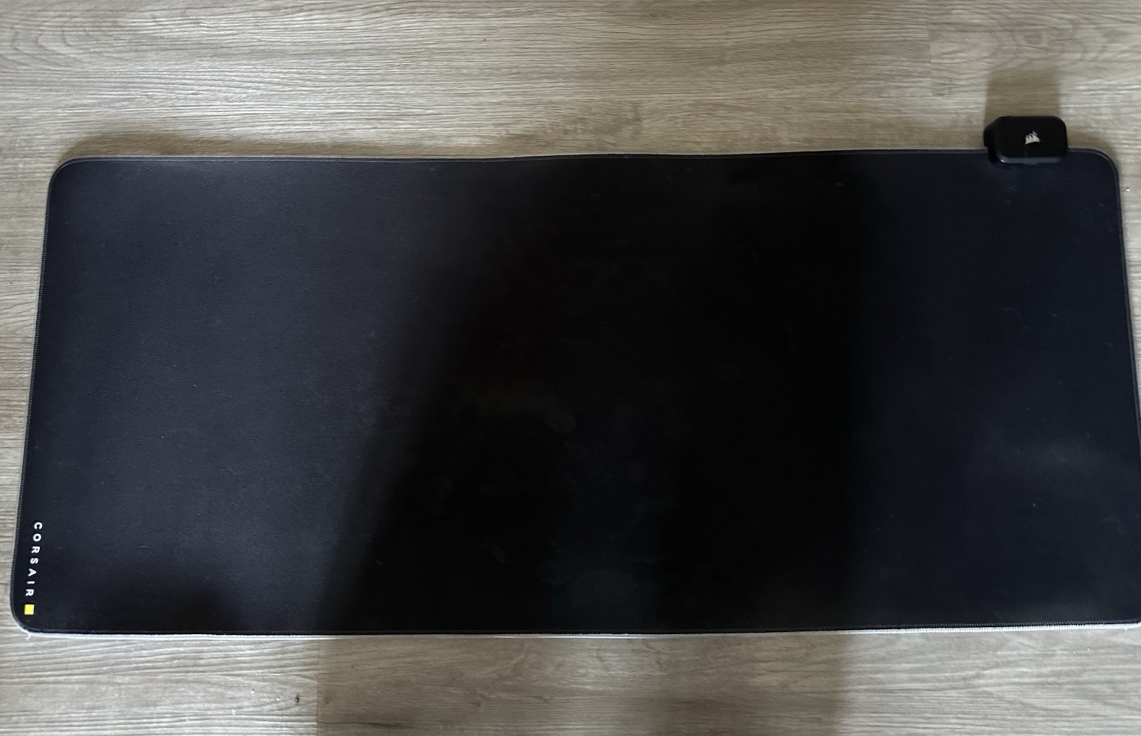 Corsair Large Extended Plain Black Computer Desk Mat Mouse Pad RGB lighting.