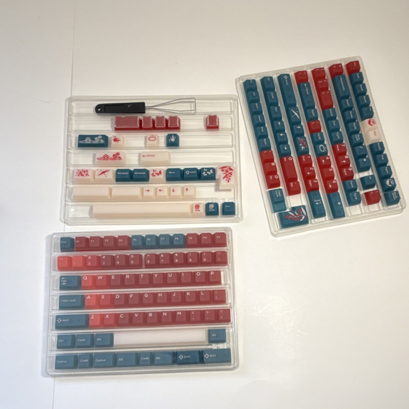 JSJT Cherry Profile Keycaps Red/Blue/White for Mechanical Keyboard Gamecore