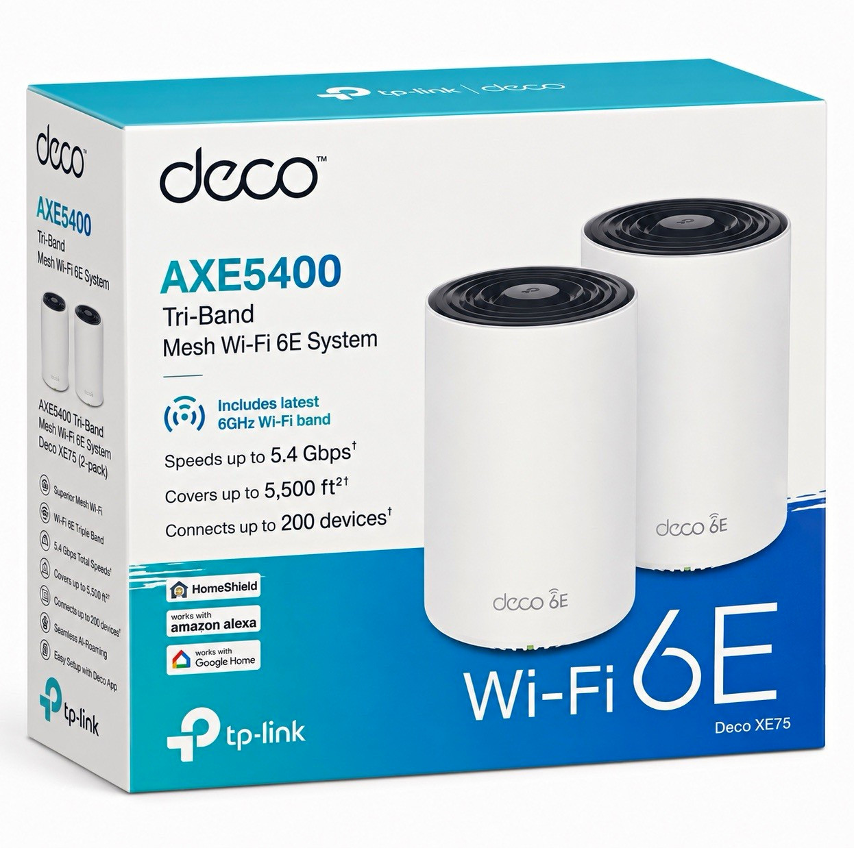 TP-Link Deco XE75 AXE5400 Tri-Band Mesh WiFi 6E System 2-Pack New Sealed