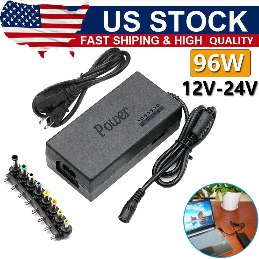 96W Universal Laptop Charger Adapter For Notebook 12-24V Adjustable Power Supply