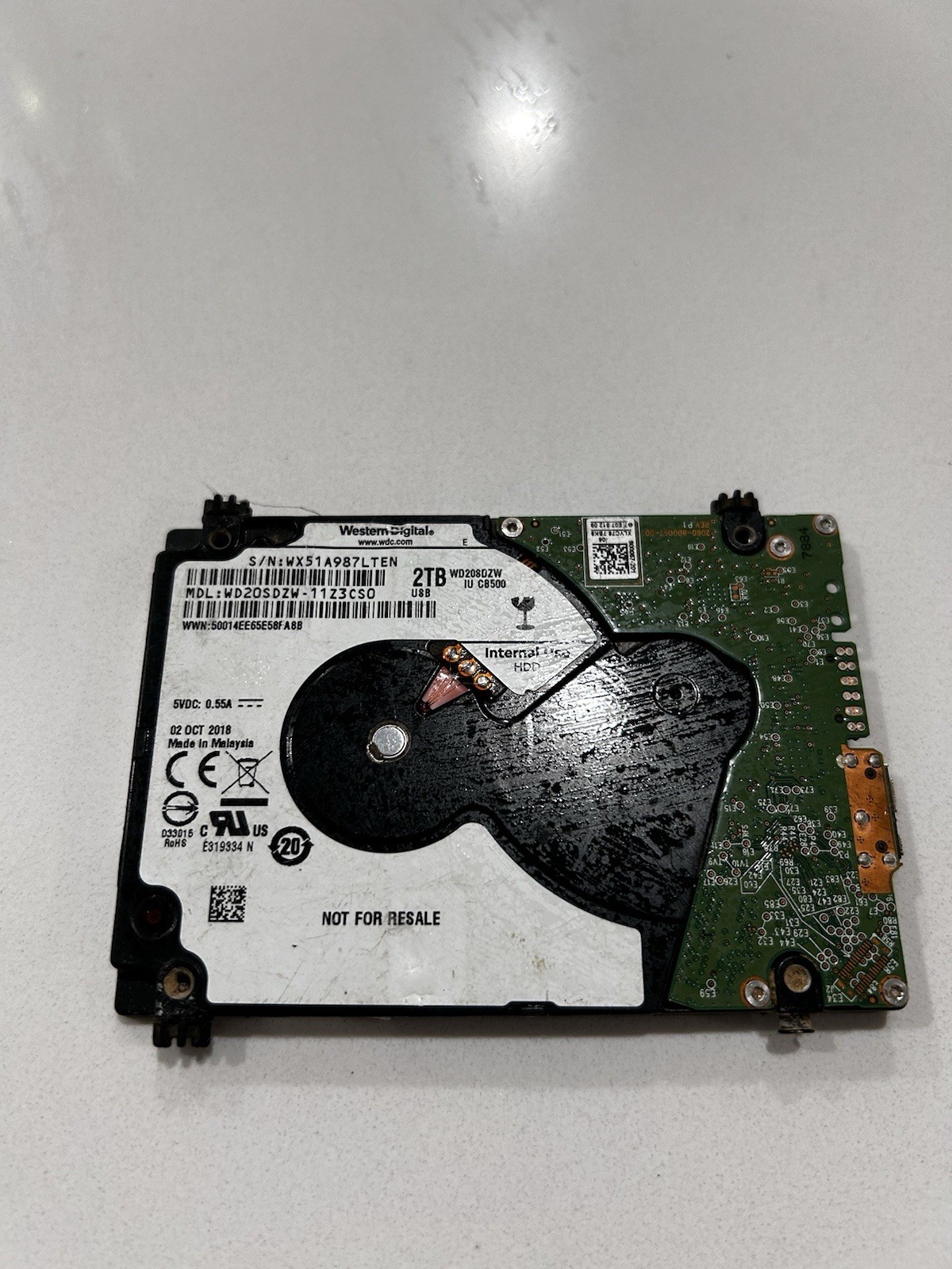 WD Blue WD20SDZW-11Z3CS0 2TB 2.5" Native USB 3.0 HDD Data Recovery Donor Parts