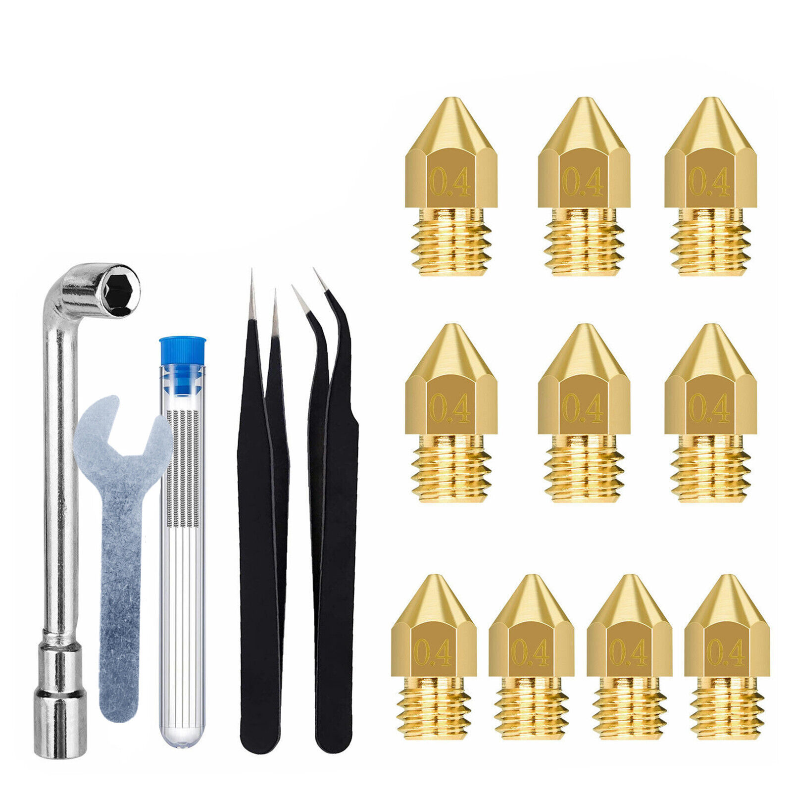 Brass Stainless Steel Printer Nozzles Nozzle Cleaning Needles Accessories Kit w