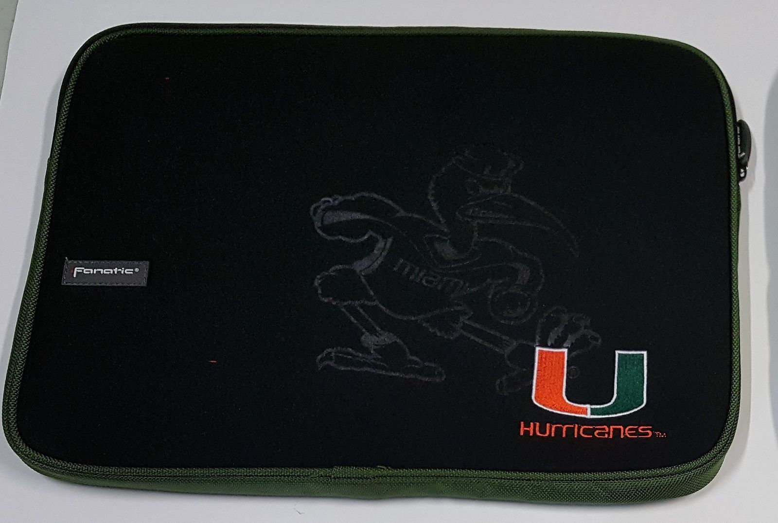 Miami Hurricanes Imprinted Laptop Sleeve Bag Fits 13" - 15" 2 Pocket Ghosting