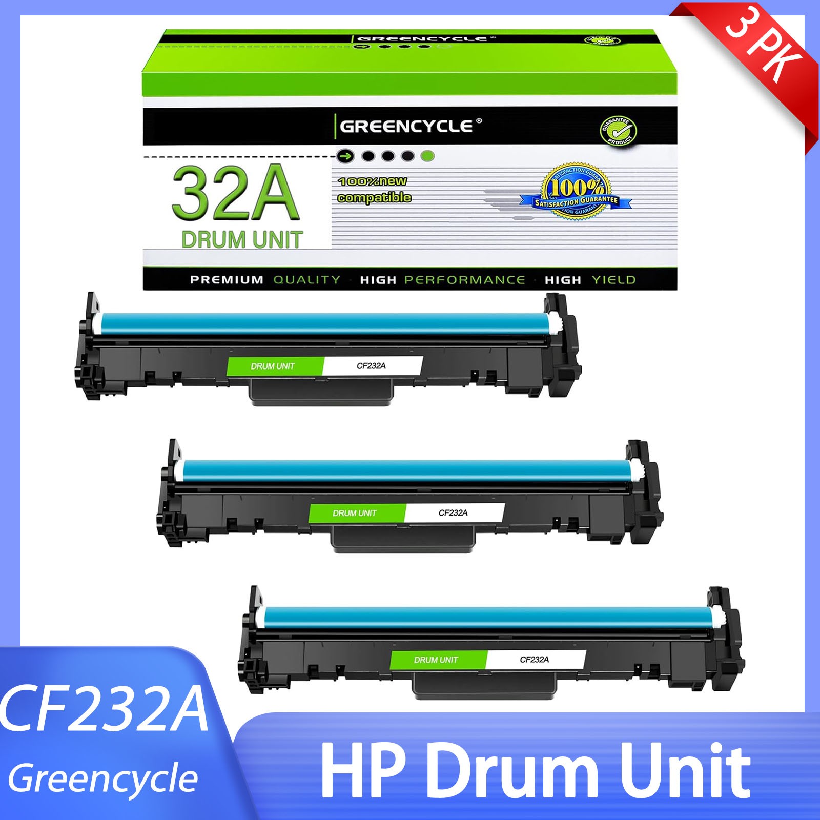 3PK CF232A 32A Drum Unit For HP 32A Laserjet Pro M203dw M203 MFP M227fdw M227fdn
