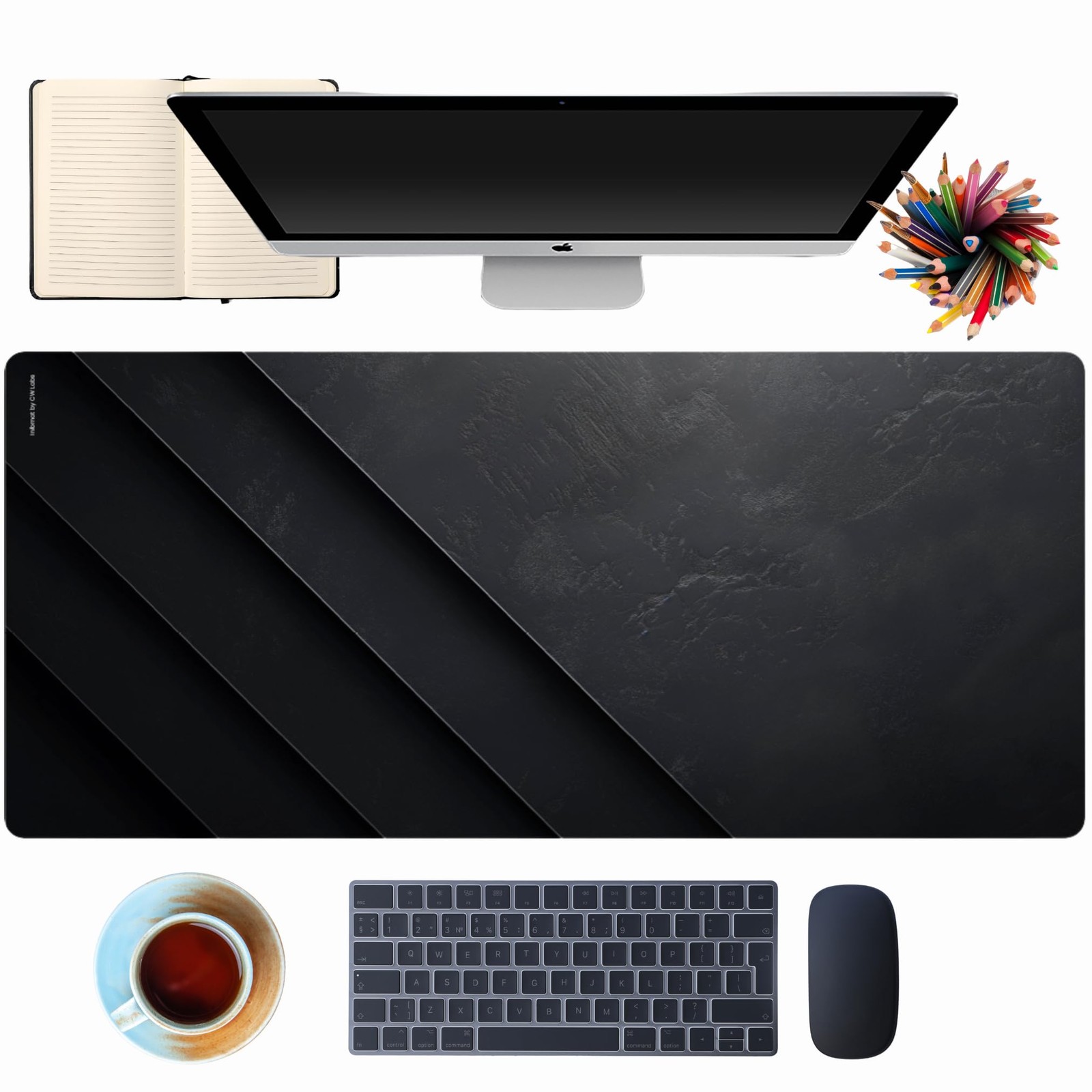 Black Stone Mouse Pad – Extra Large Desk Mat for Keyboard and Mouse | Minimal...