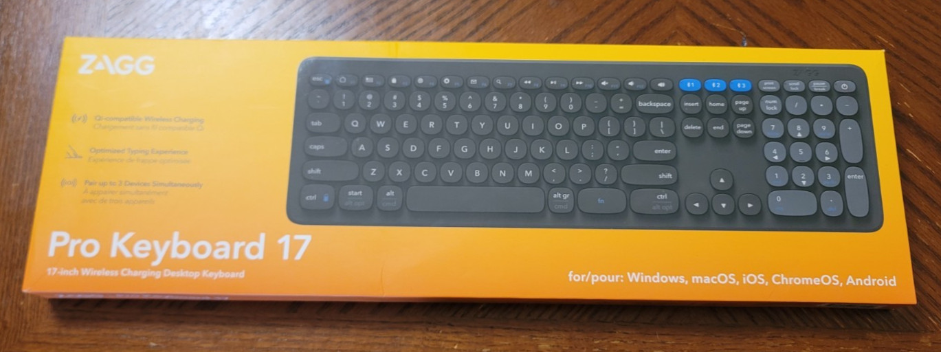 Ends 10/5 11AM PST ZAGG Pro Keyboard 17 Wireless Charging, Black
